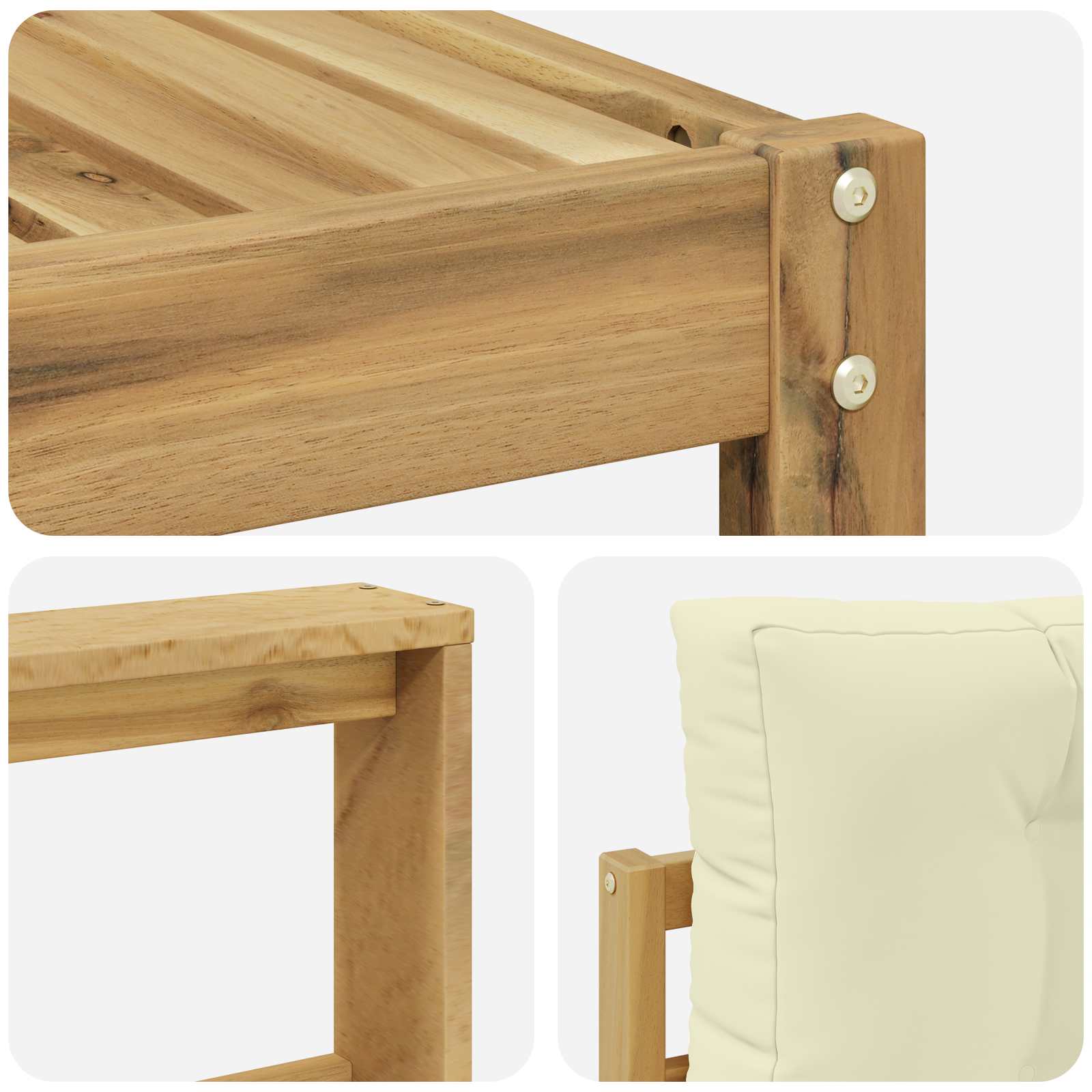 Set vanjskih sofa 6 kom. Bijela i krem Poliester