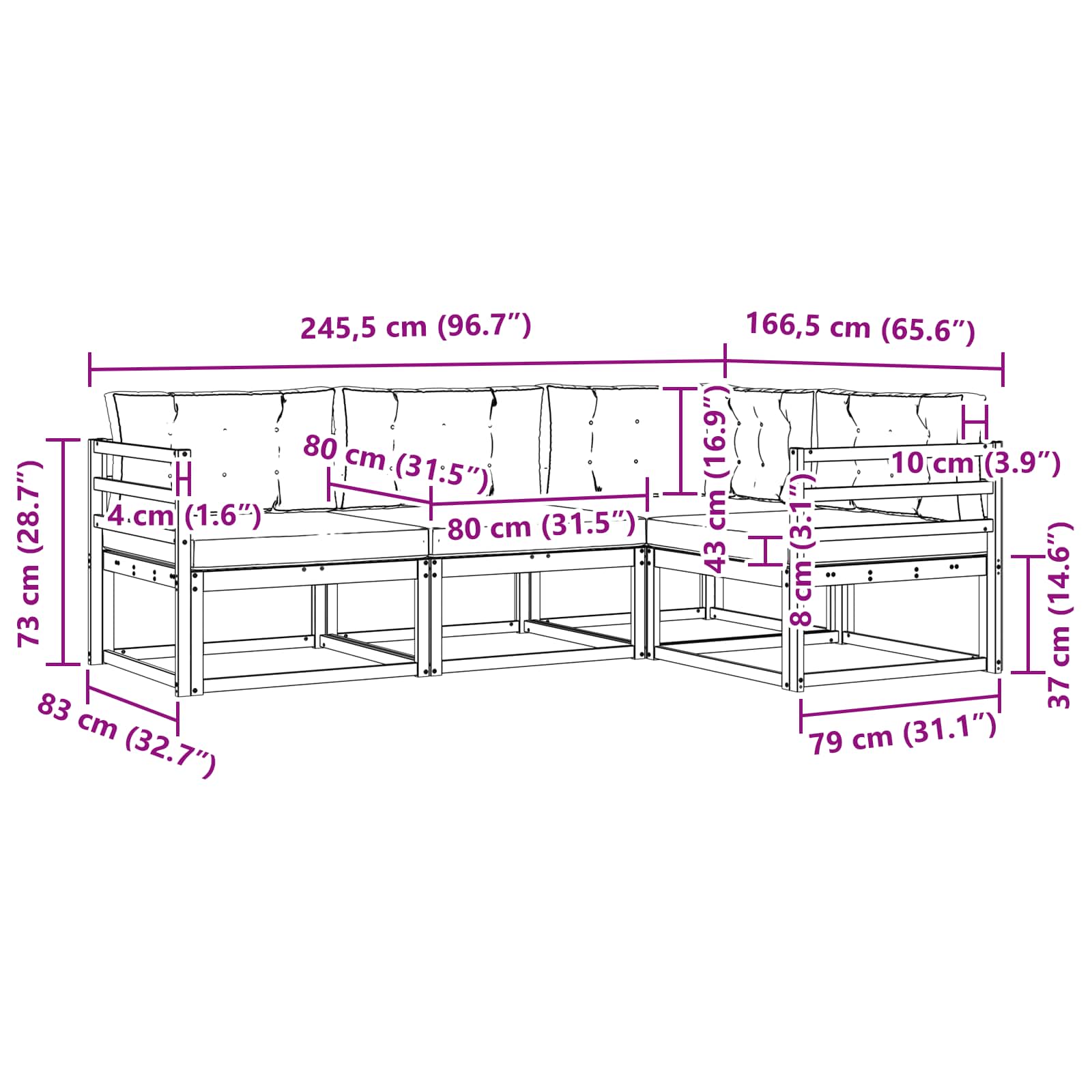 Set vanjskih sofa 3 pcs Bijela i svjetlosiva Poliester