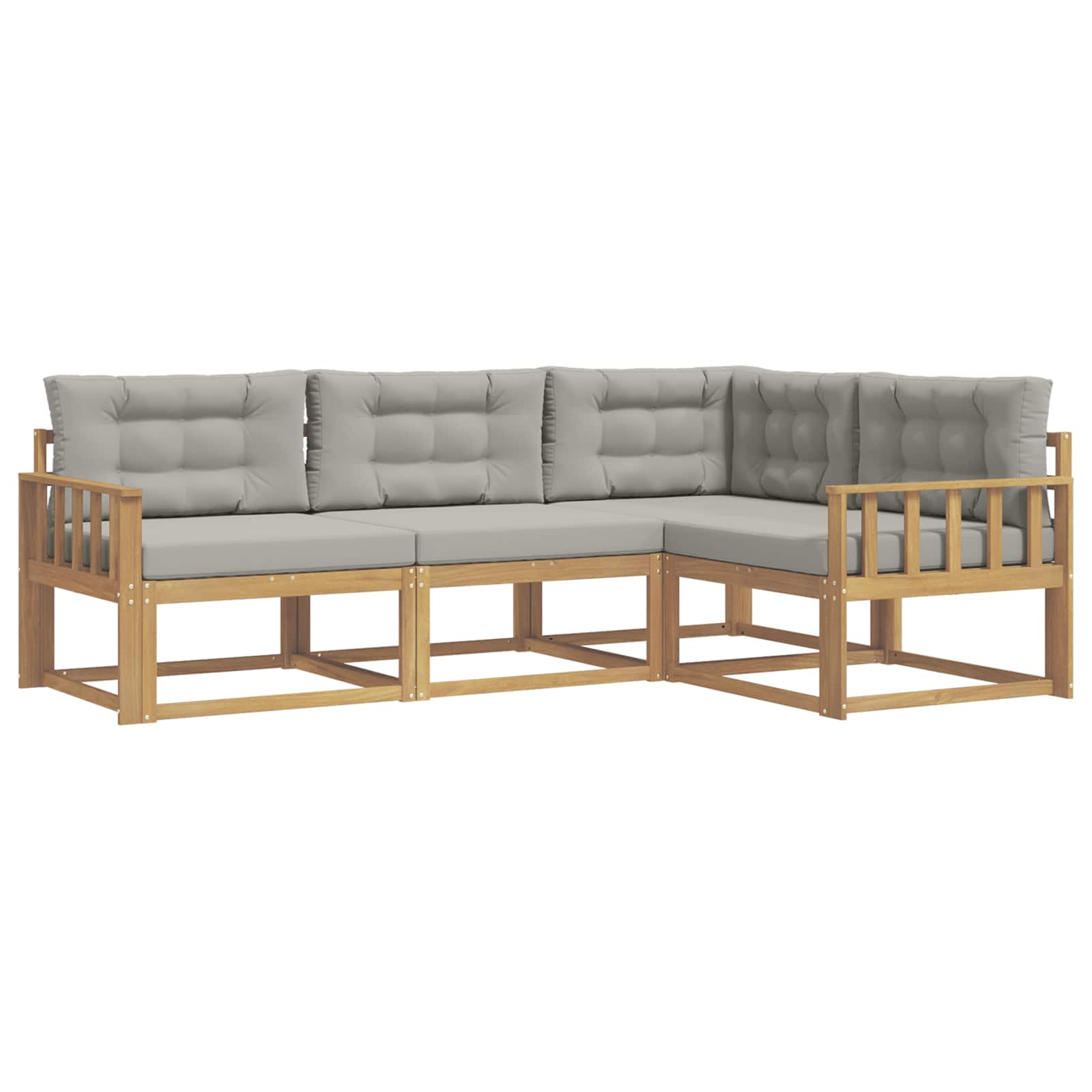 Set vanjskih sofa 3 pcs Bijela i svjetlosiva Poliester
