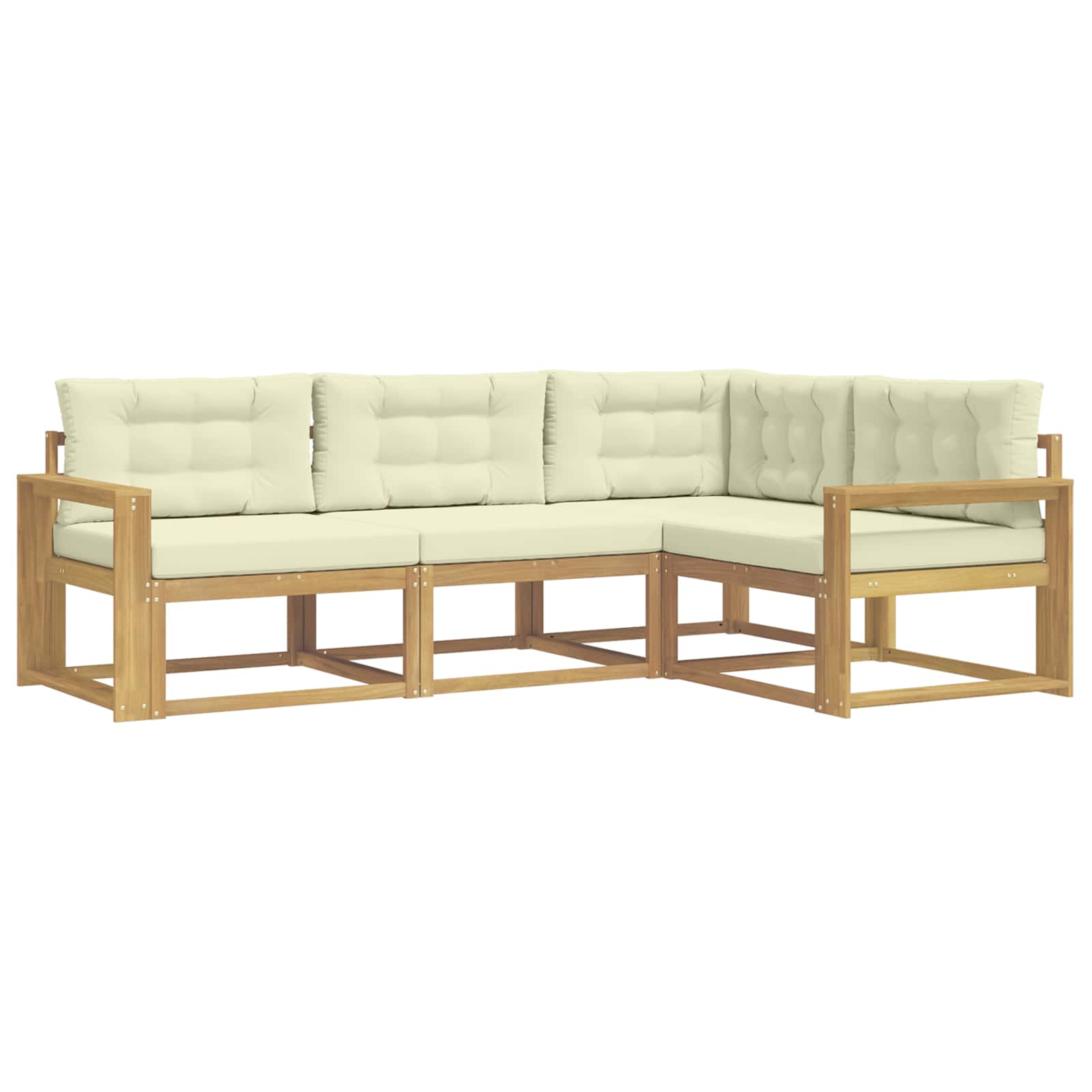 Set vanjskih sofa s jastukom 3 pcs Bijela i krem Poliester