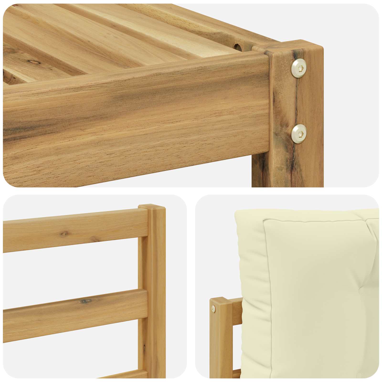 Set vanjskih sofa 5 pcs Bijela i krem 79 x 79 x 37 cm Poliester