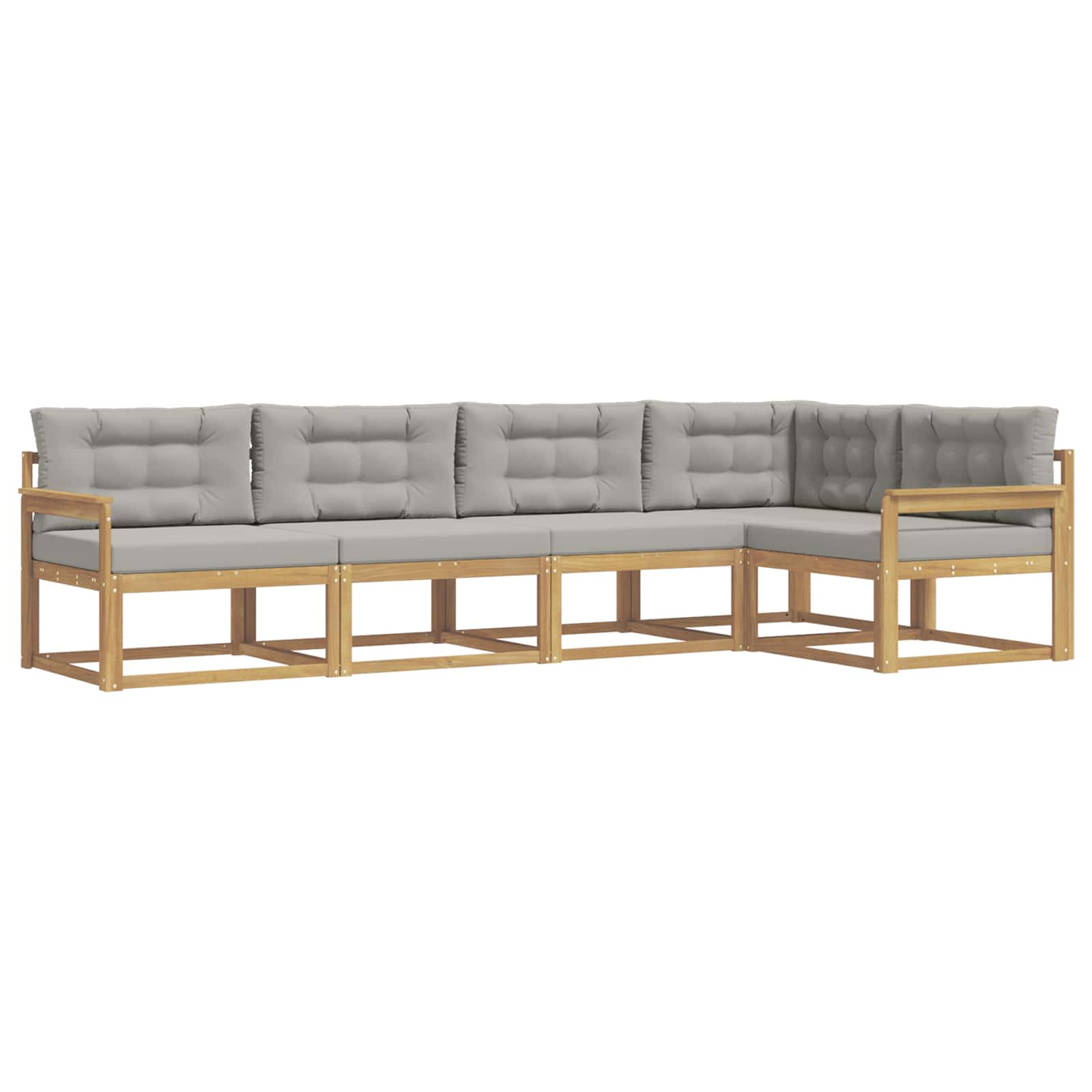 Set vanjskih sofa 4 pcs Bijela i svjetlosiva Poliester