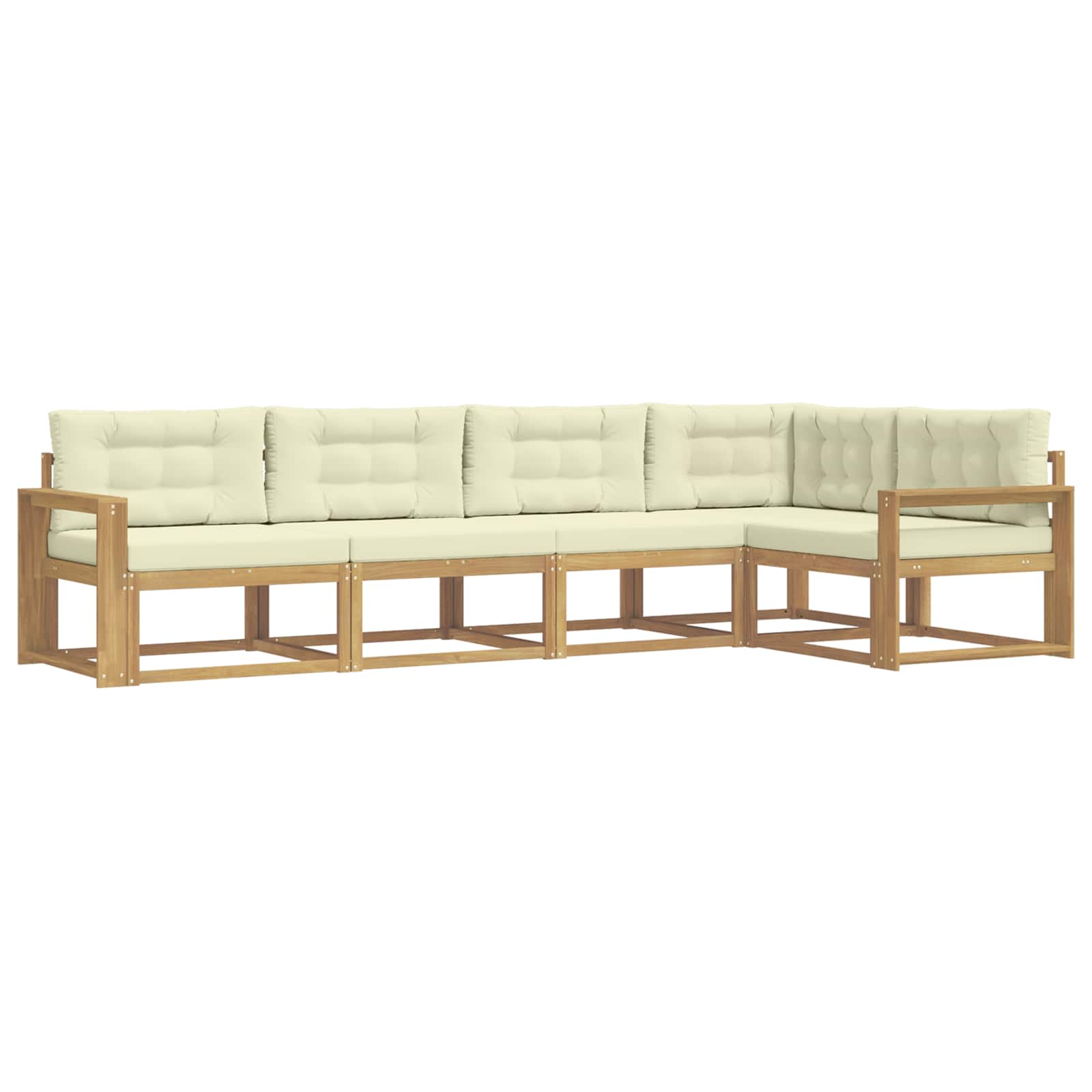 Set vanjskih sofa s jastukom 4 pcs Bijela i krem Poliester