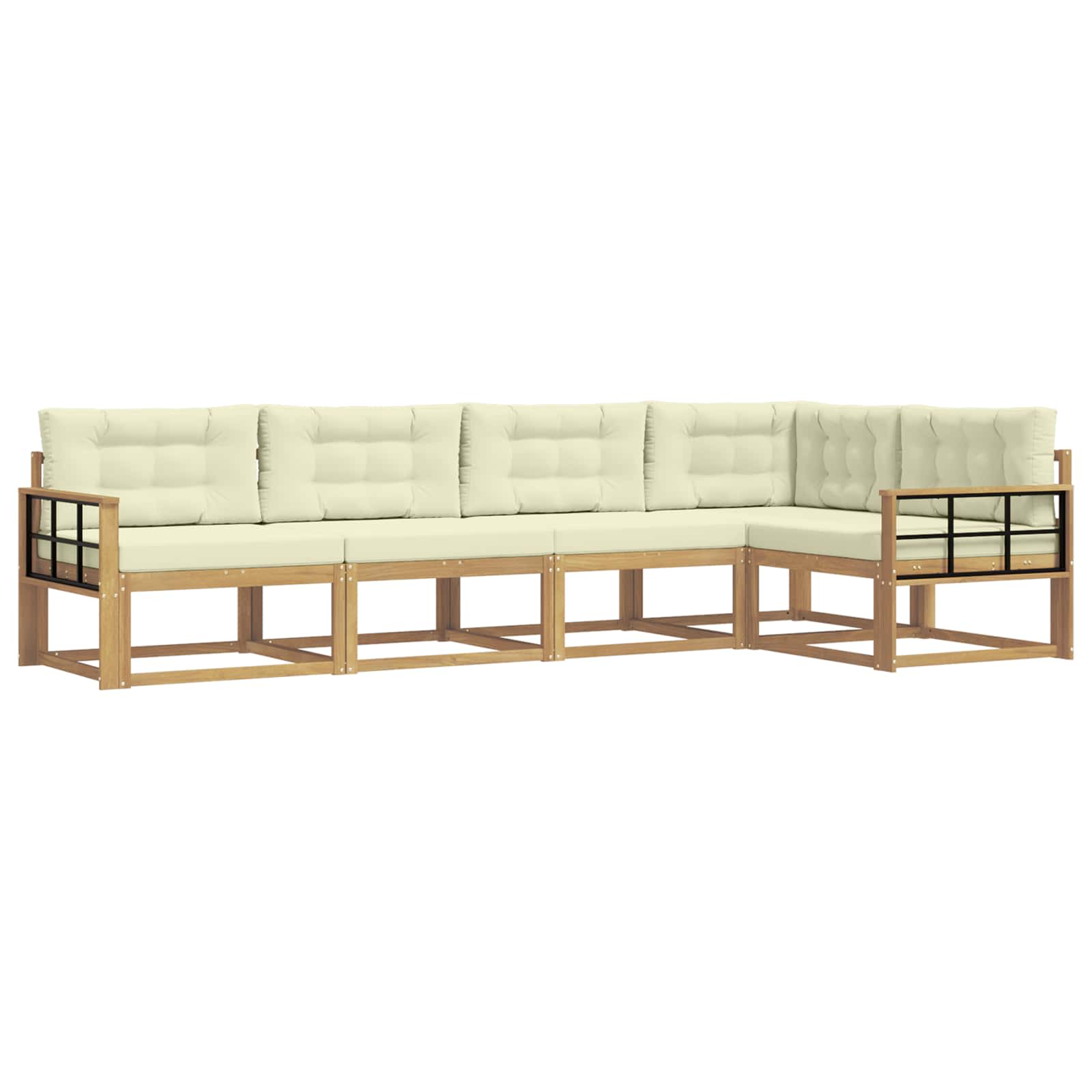 Set vanjskih sofa s jastukom 4 pcs Bijela i krem Poliester