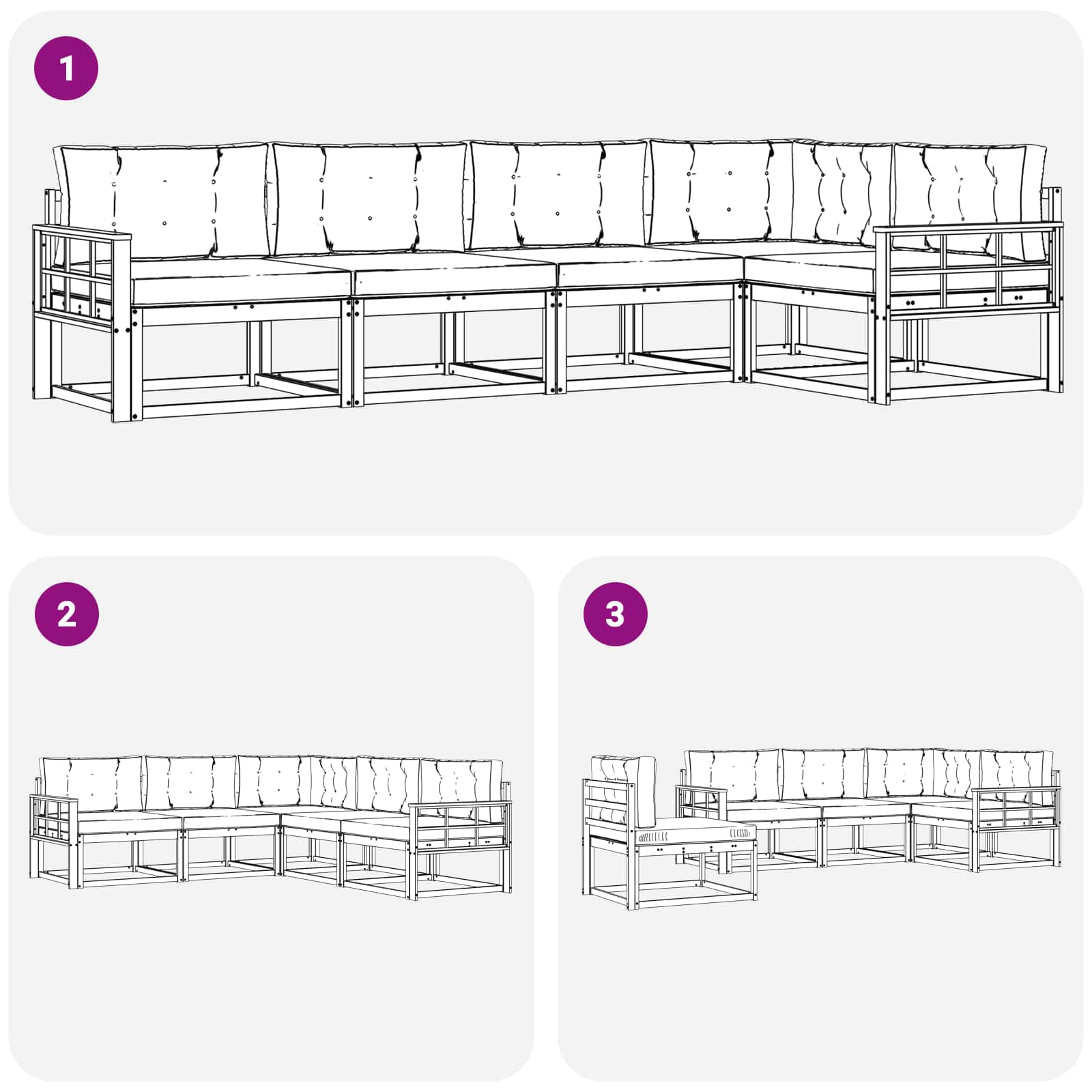 Set vanjskih sofa s jastukom 4 pcs Bijela i antracit Poliester