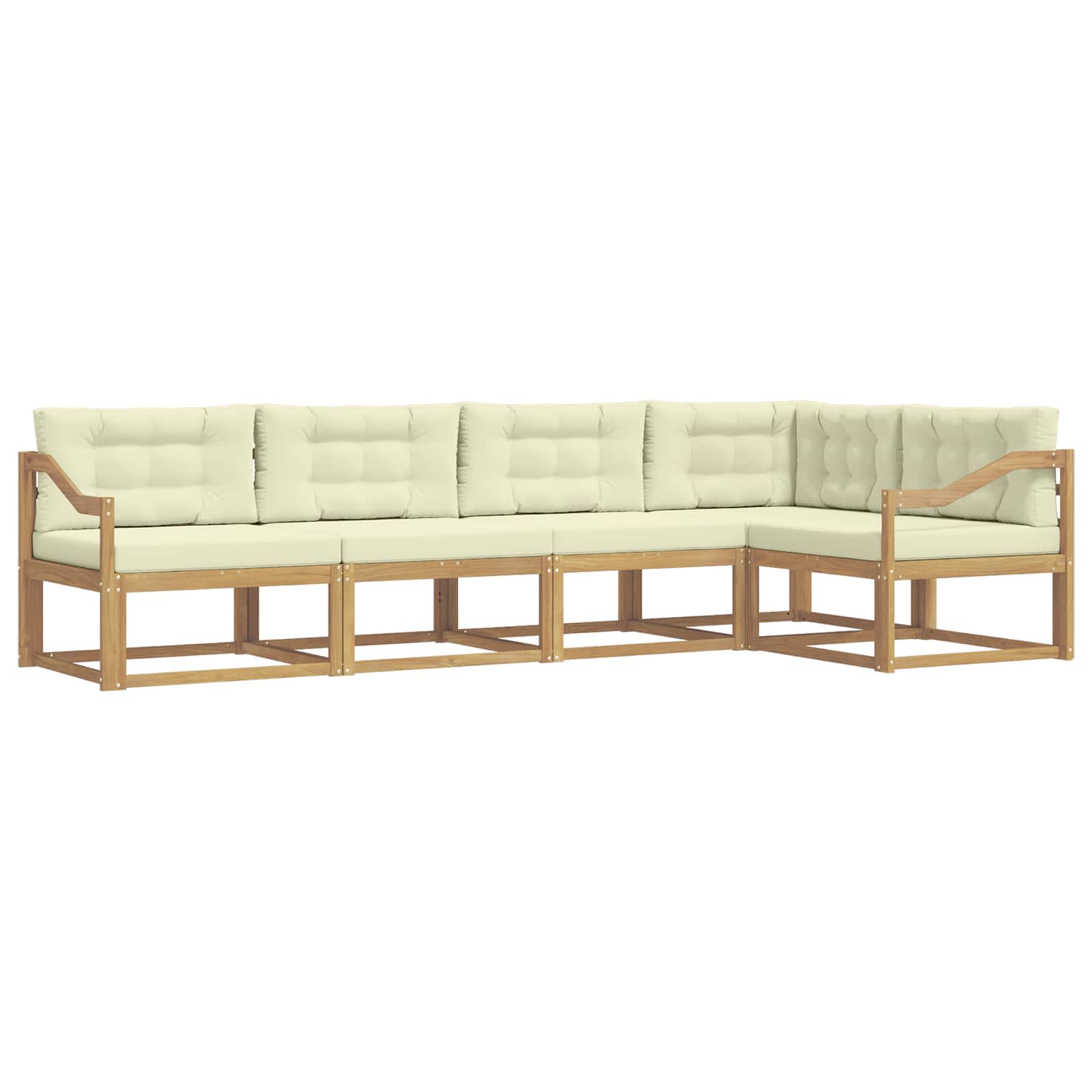 Set vanjskih sofa s jastukom 4 pcs Bijela i krem Poliester