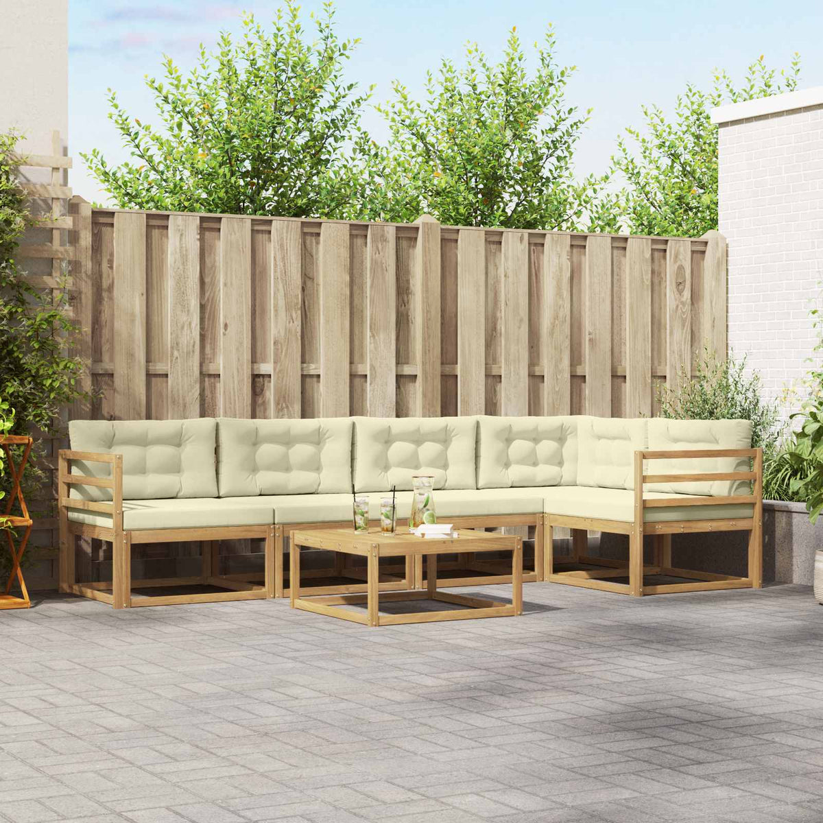 Set vanjskih sofa 6 kom. Smeđa 79 x 79 x 37 cm