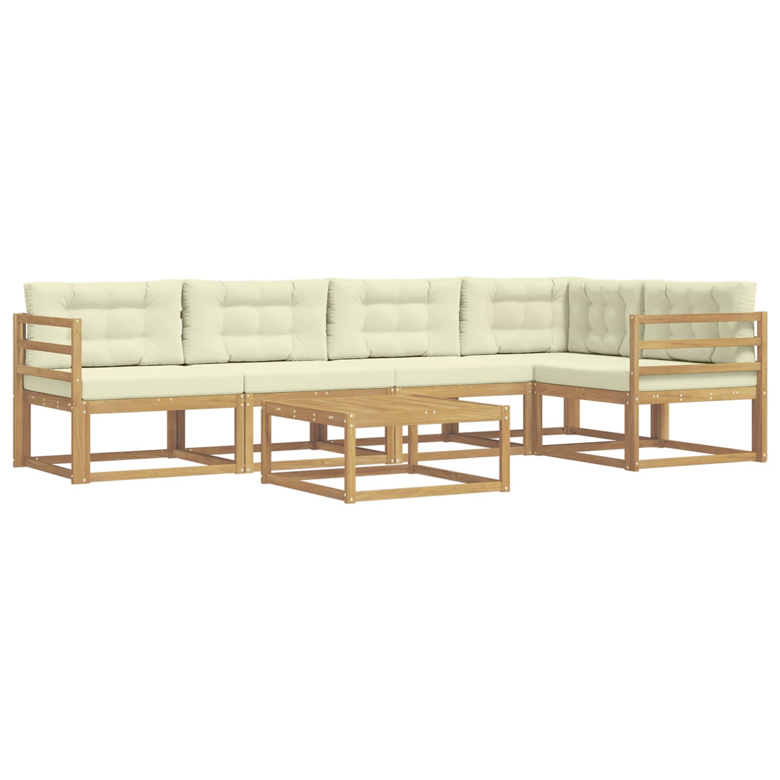 Set vanjskih sofa 6 pcs Bijela i krem 79 x 79 x 37 cm Poliester