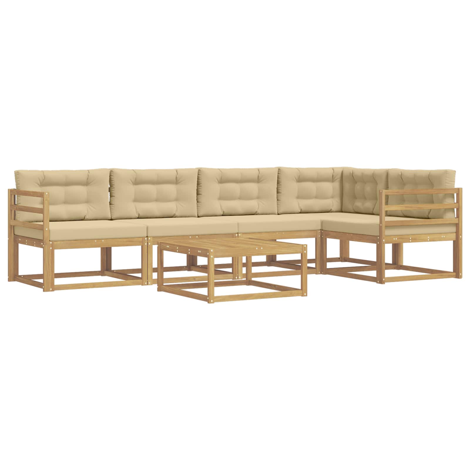 Set vanjskih sofa 6 pcs Bijela i bež 79 x 79 x 37 cm Poliester