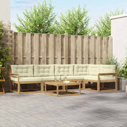 Set vanjskih sofa 6 kom. Bijela i krem Poliester