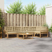 Set vanjskih sofa 6 kom. Bijela i bež Poliester