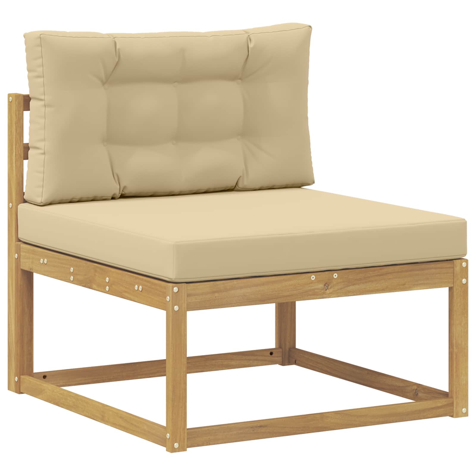 Set vanjskih sofa 6 kom. Bijela i bež Poliester