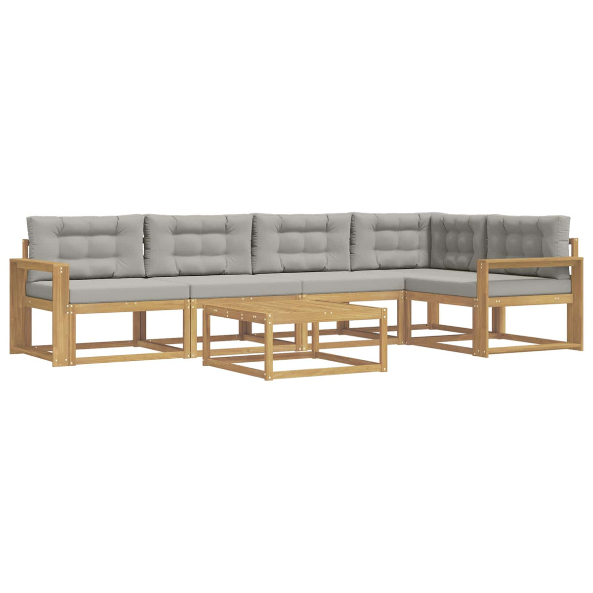 Set vanjskih sofa 6 kom. Bijela i svjetlosiva Poliester