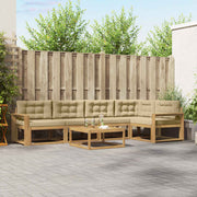 Set vanjskih sofa 6 kom. Bijela i bež Poliester