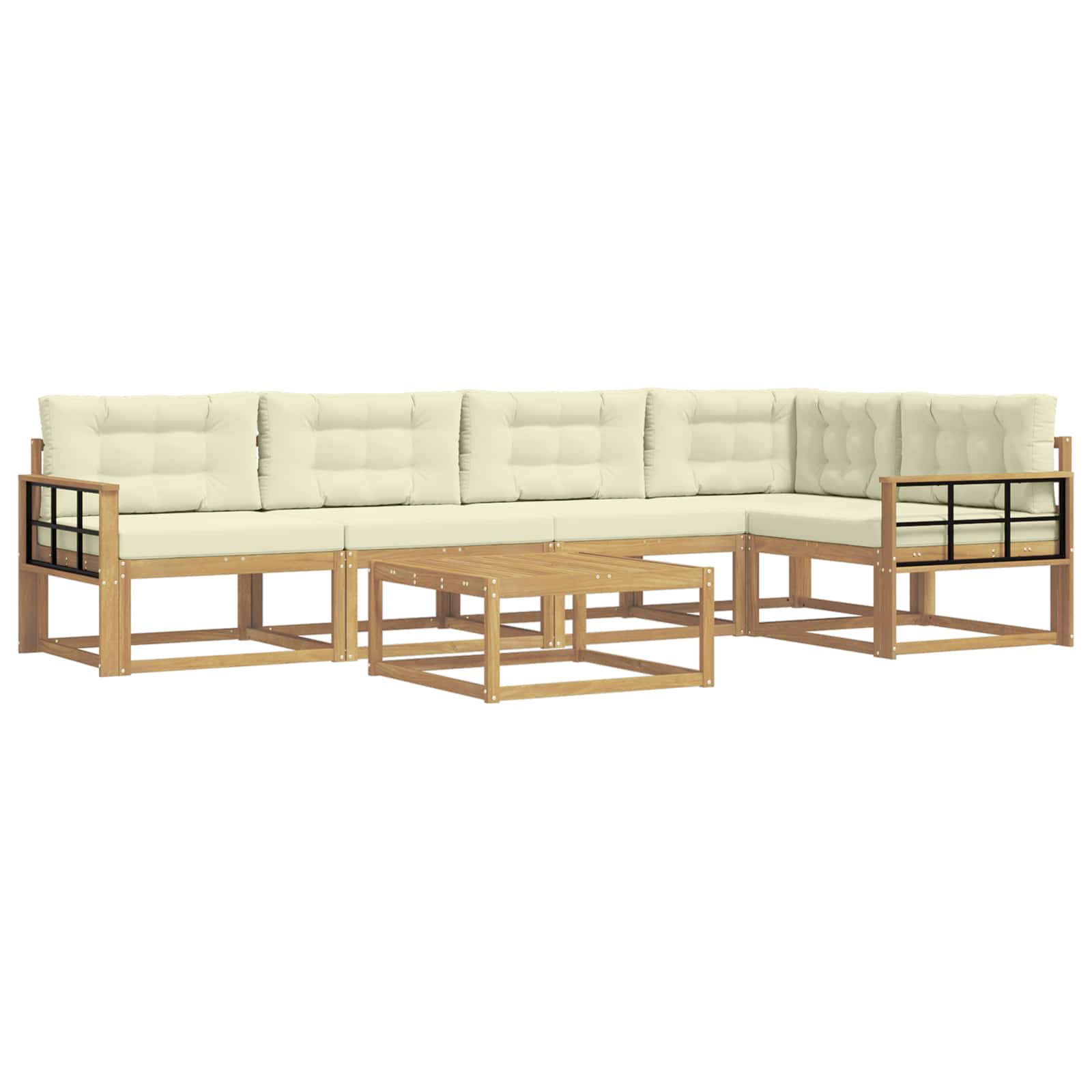 Set vanjskih sofa 6 pcs Bijela i krem 79 x 79 x 37 cm Poliester