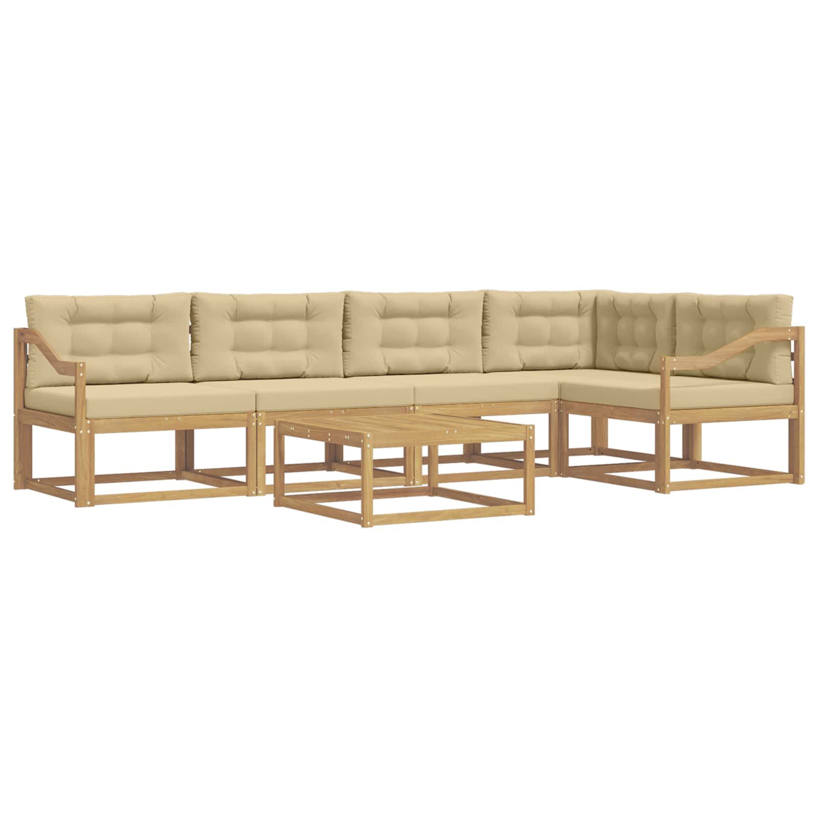 Set vanjskih sofa 6 pcs Bijela i bež 79 x 79 x 37 cm Poliester
