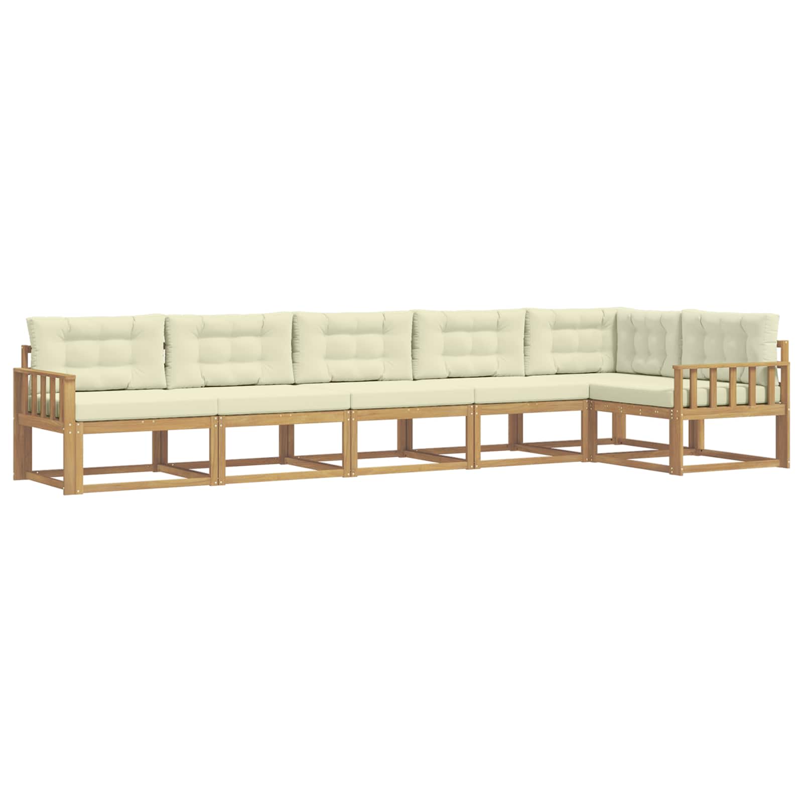 Set vanjskih sofa s jastukom 4 pcs Bijela i krem Poliester