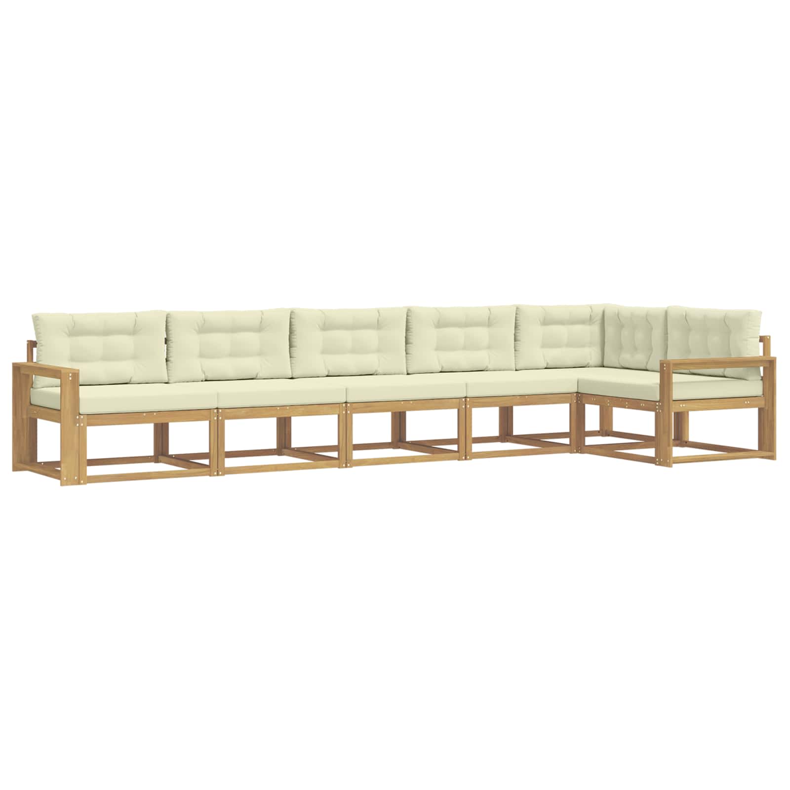 Set vanjskih sofa s jastukom 4 pcs Bijela i krem Poliester