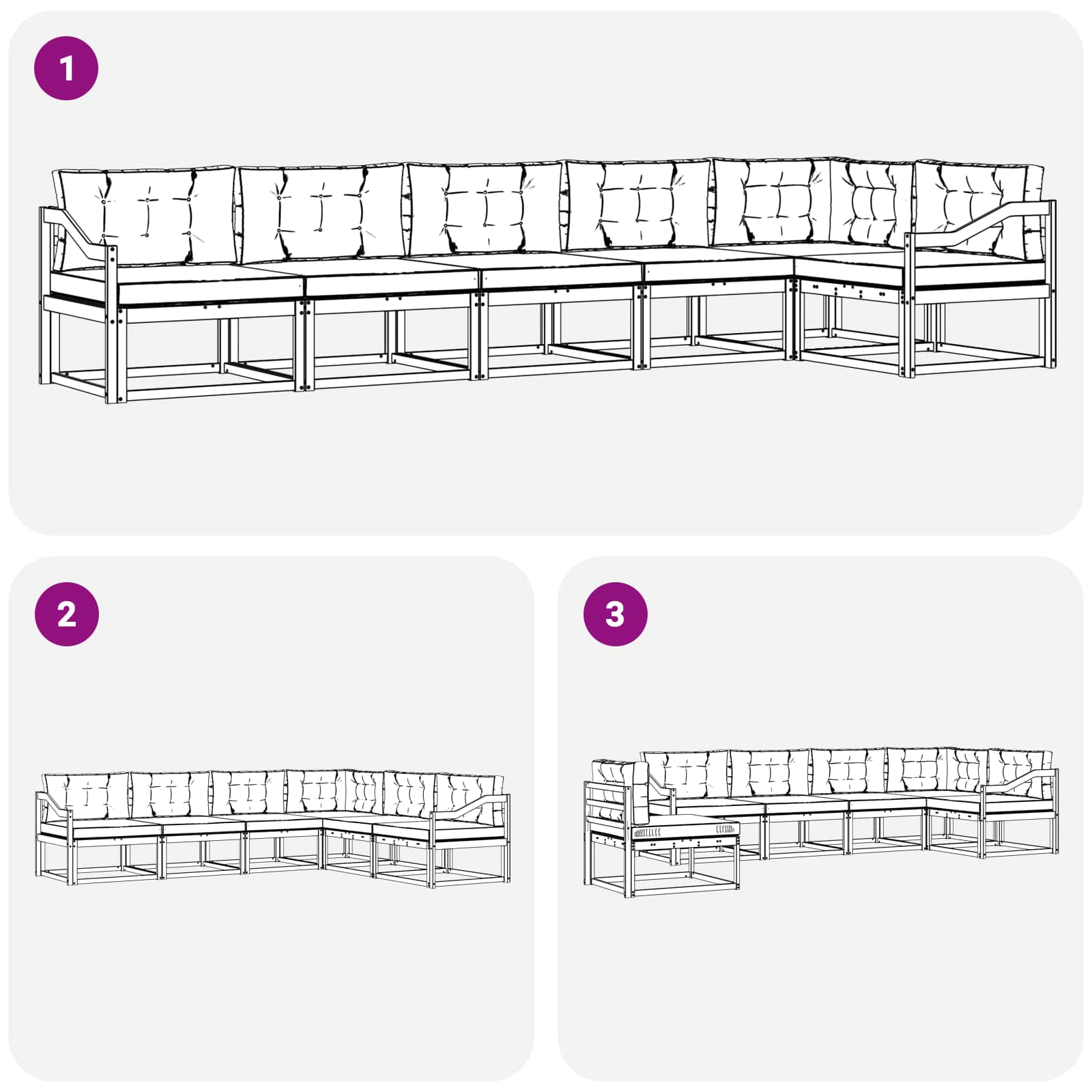 Set vanjskih sofa s jastukom 4 pcs Bijela i antracit Poliester