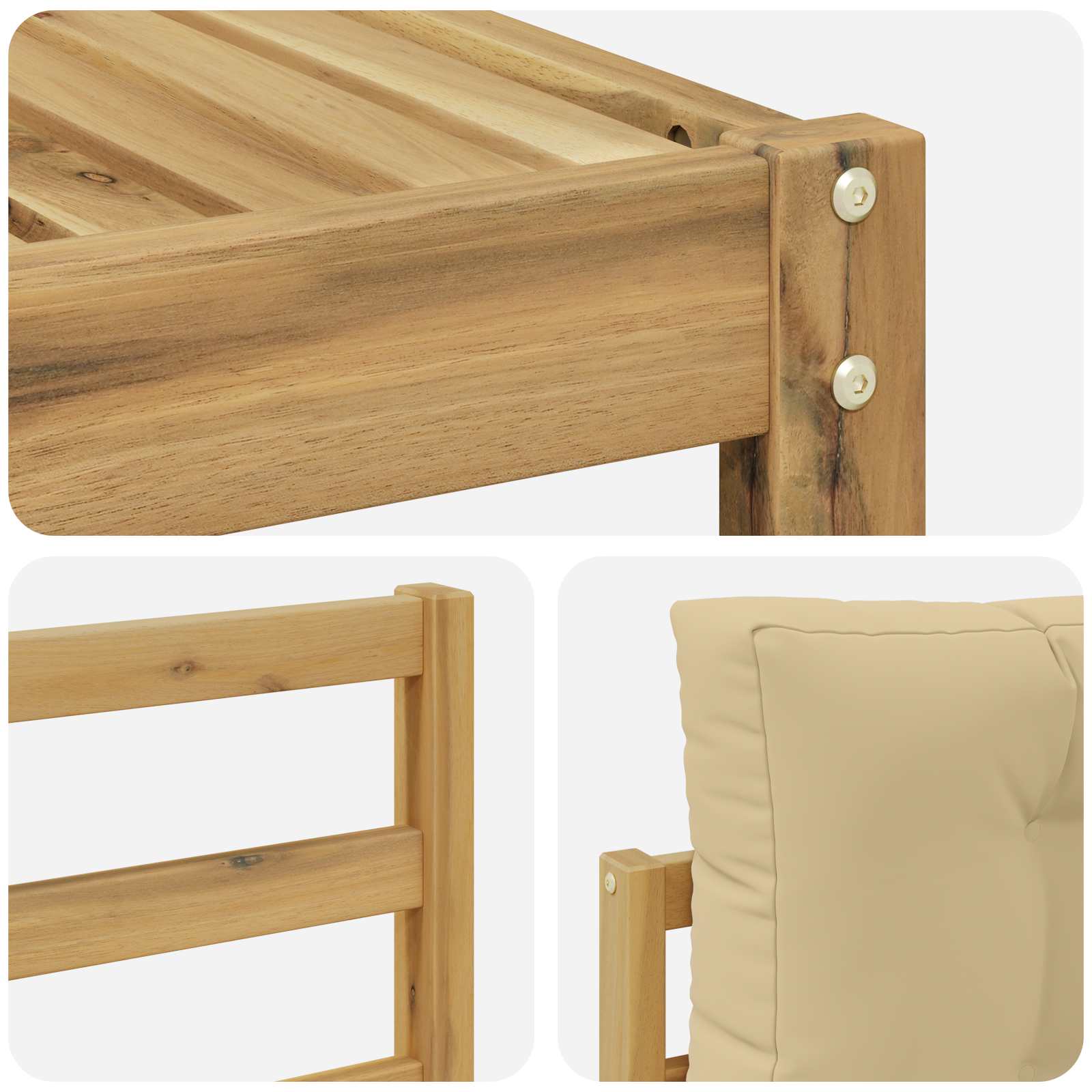 Set vanjskih sofa 7 pcs Bijela i bež 79 x 79 x 37 cm Poliester