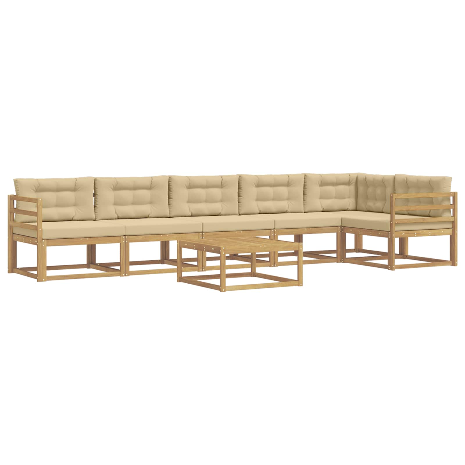 Set vanjskih sofa 7 pcs Bijela i bež 79 x 79 x 37 cm Poliester