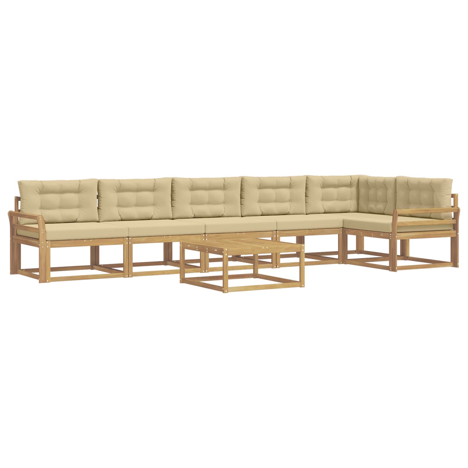Set vanjskih sofa 7 pcs Bijela i bež 79 x 79 x 37 cm Poliester