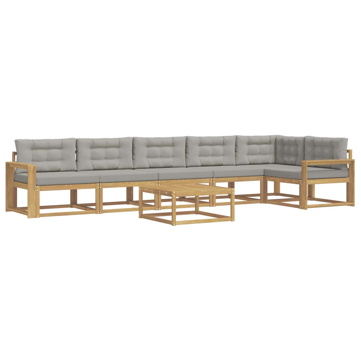 Set vanjskih sofa 7 kom. Bijela i svjetlosiva Poliester