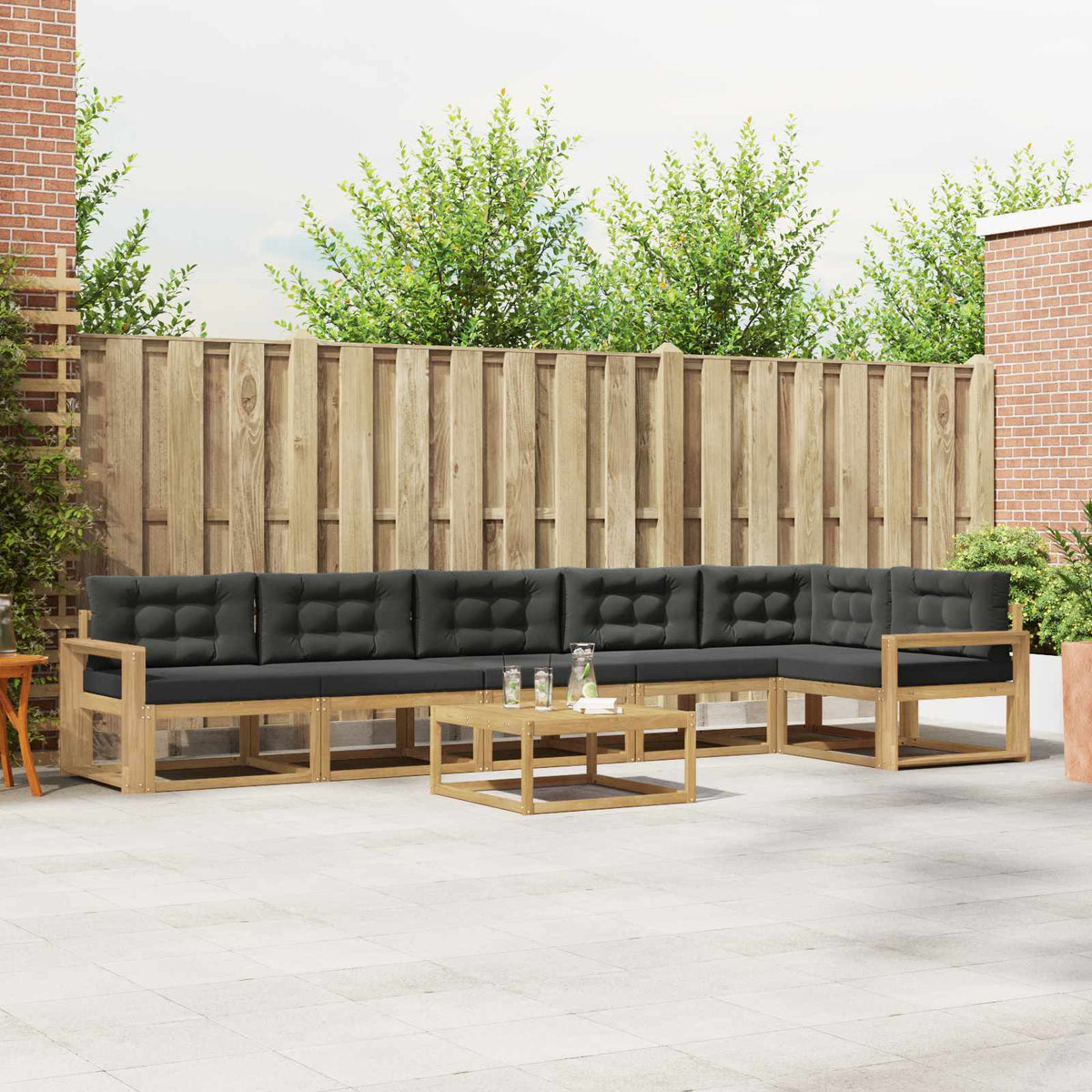Set vanjskih sofa 7 kom. Bijela i antracit Poliester