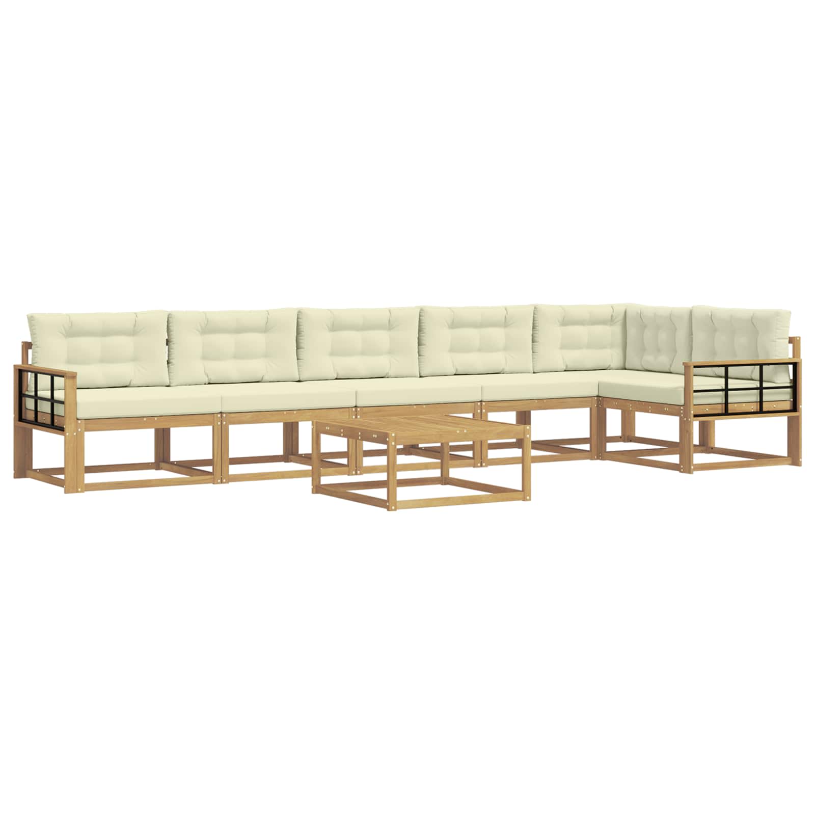 Set vanjskih sofa 7 pcs Bijela i krem 79 x 79 x 37 cm Poliester