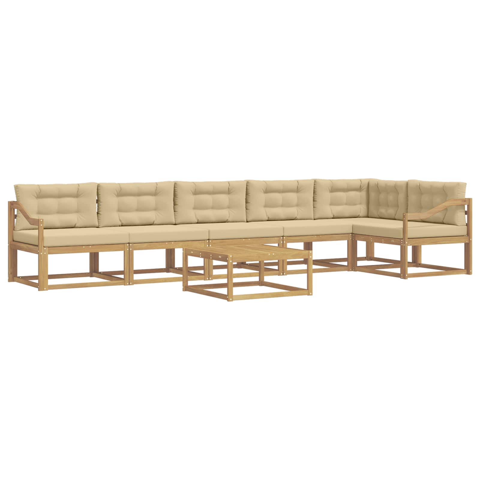 Set vanjskih sofa 7 pcs Bijela i bež 79 x 79 x 37 cm Poliester