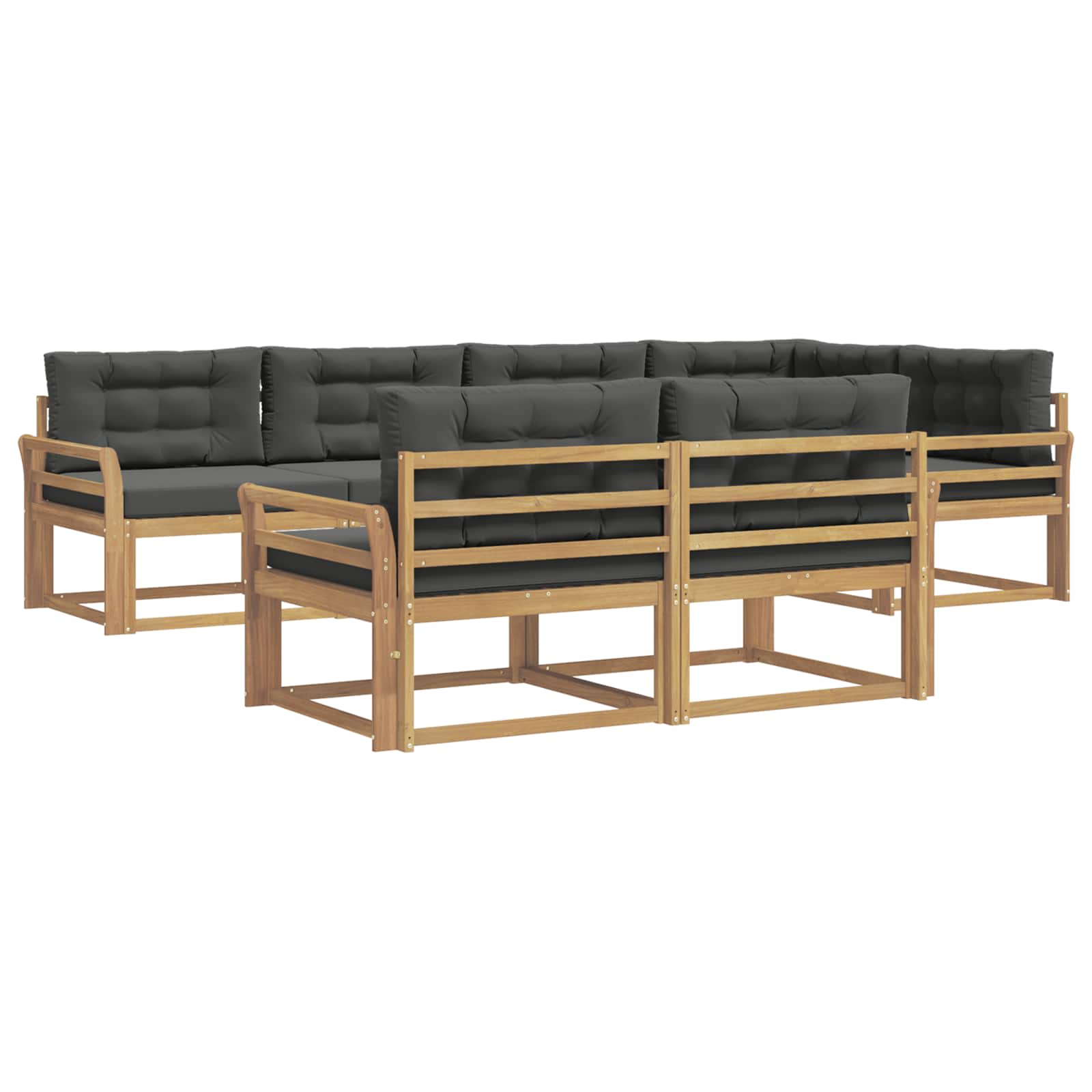 Set vanjskih sofa s jastukom 6 pcs Bijela i antracit Poliester