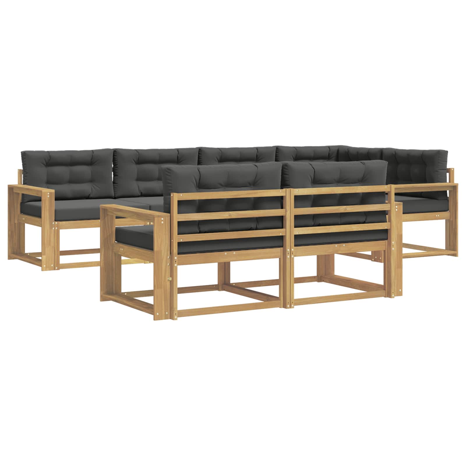 Set vanjskih sofa s jastukom 6 pcs Bijela i antracit Poliester