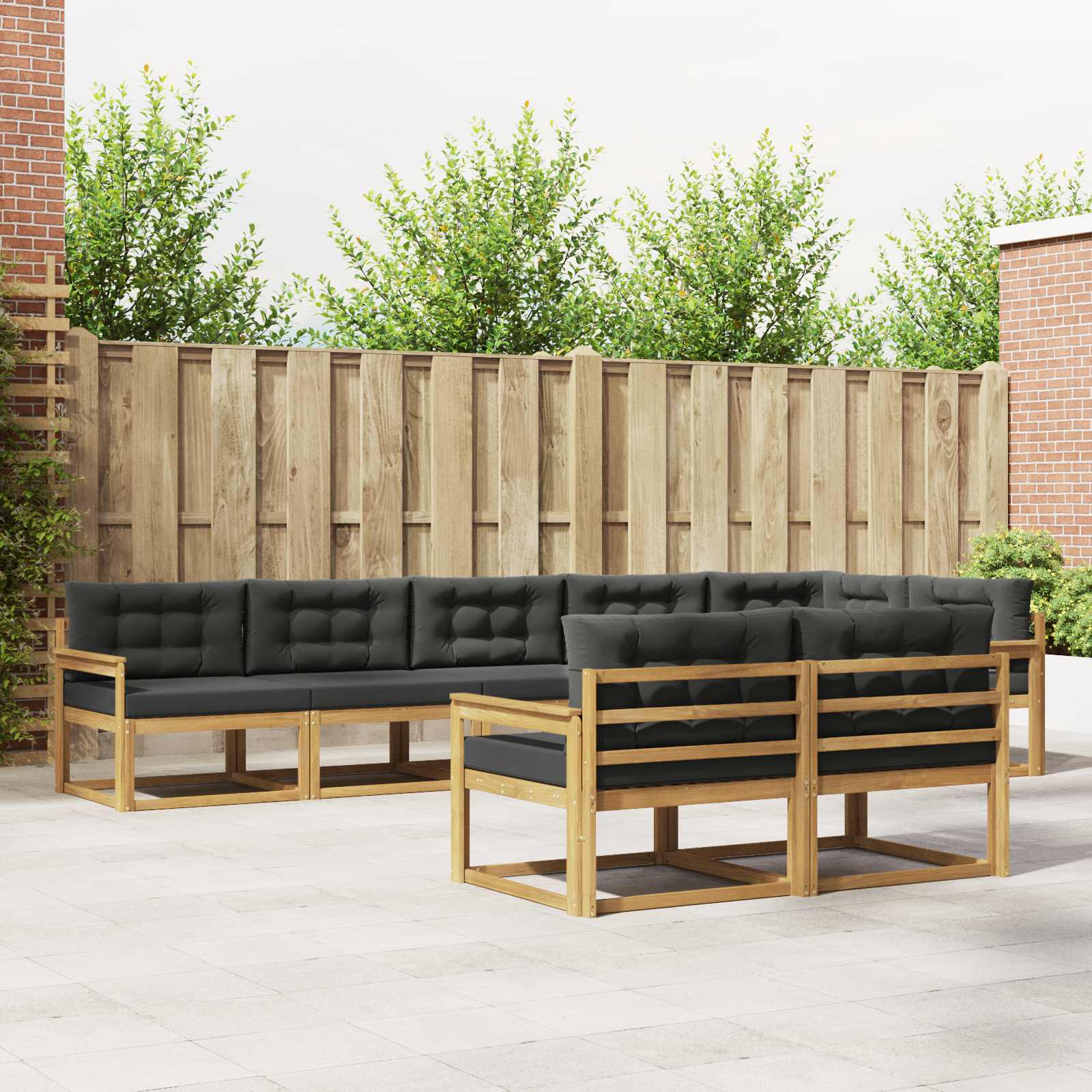Set vanjskih sofa s jastukom 6 pcs Bijela i antracit Poliester