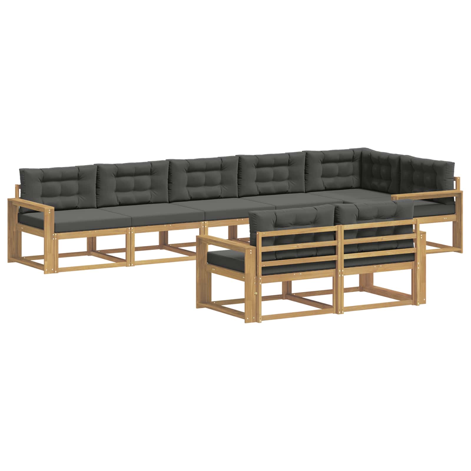 Set vanjskih sofa s jastukom 6 pcs Bijela i antracit Poliester