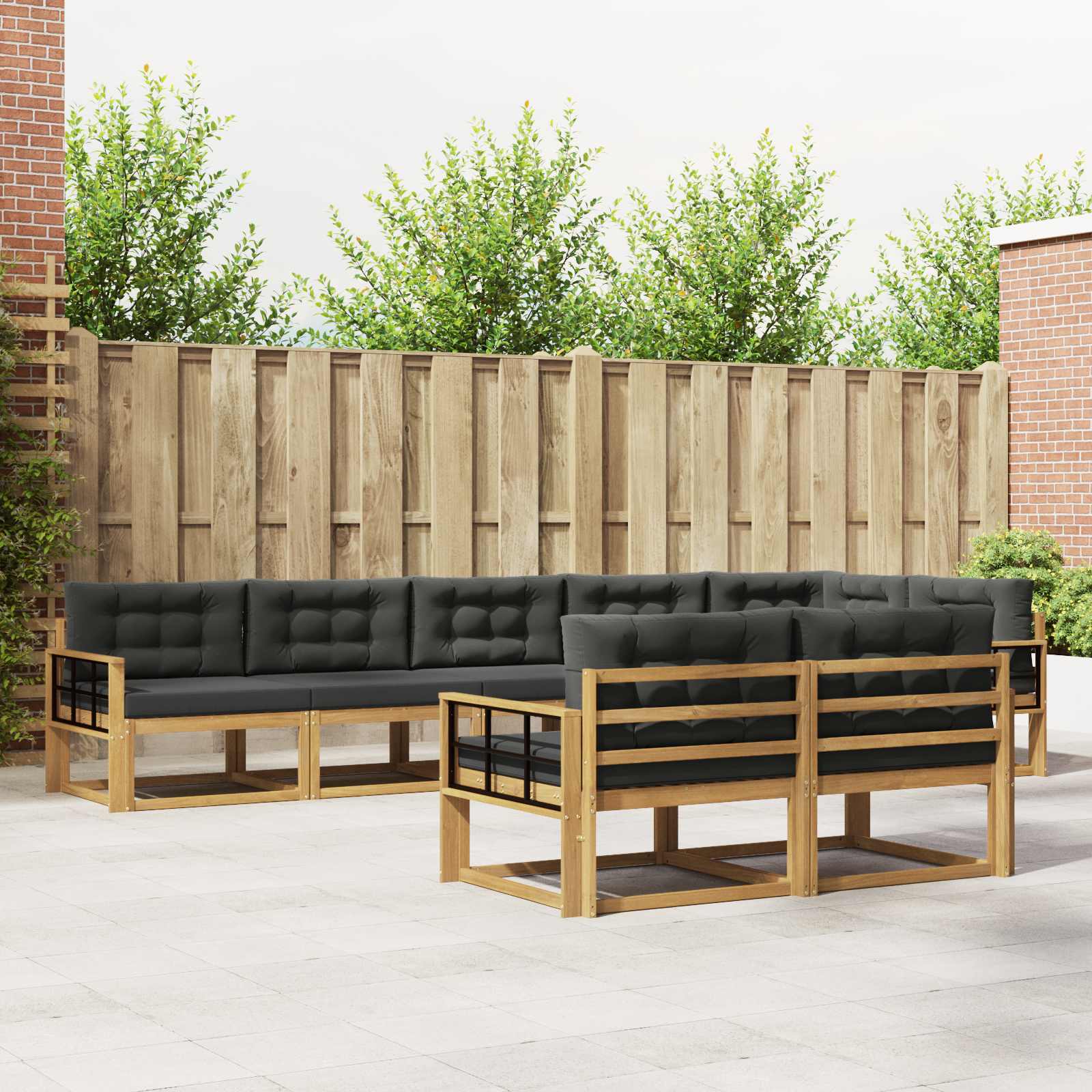 Set vanjskih sofa s jastukom 6 pcs Bijela i antracit Poliester