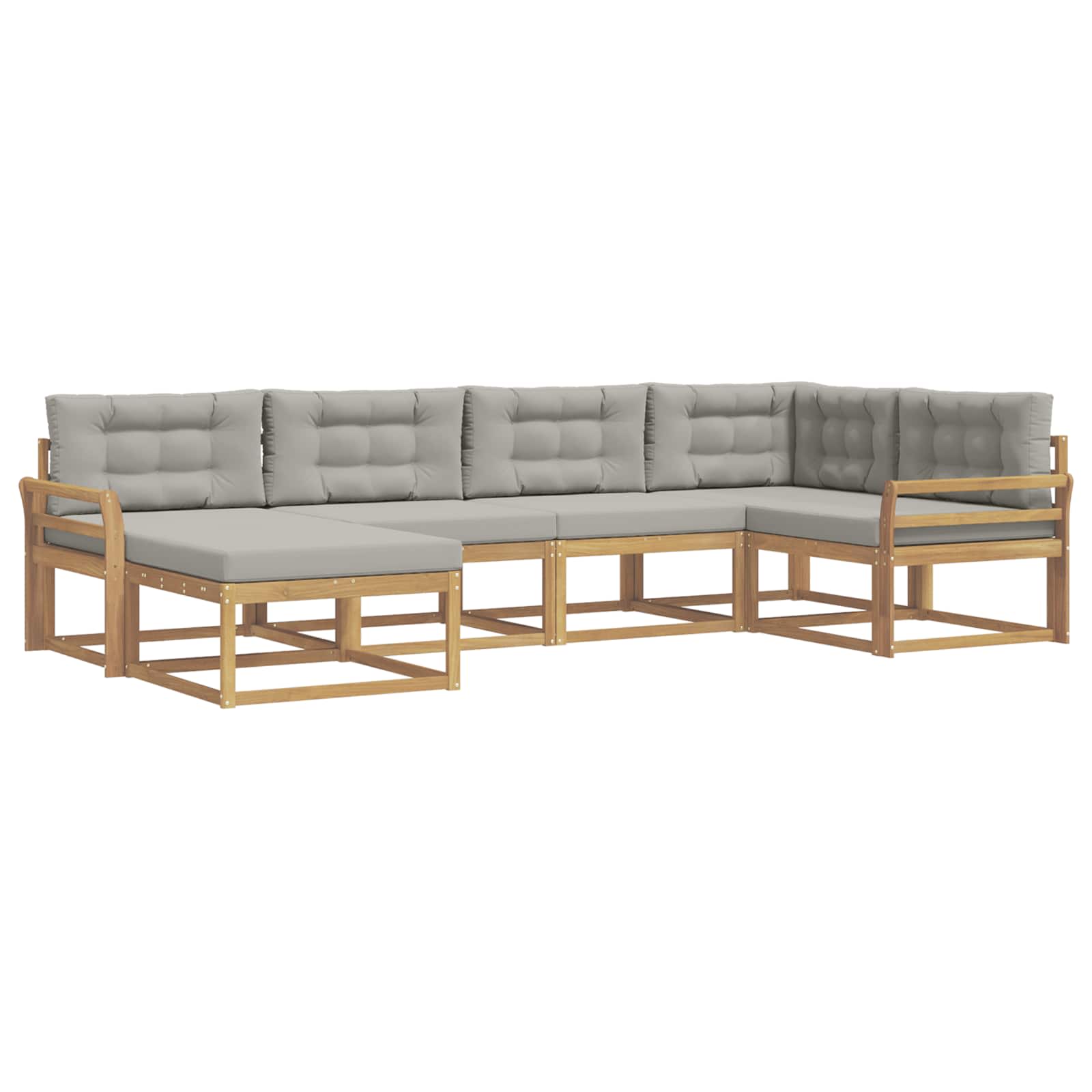 Set vanjskih sofa 5 pcs Bijela i svjetlosiva Poliester