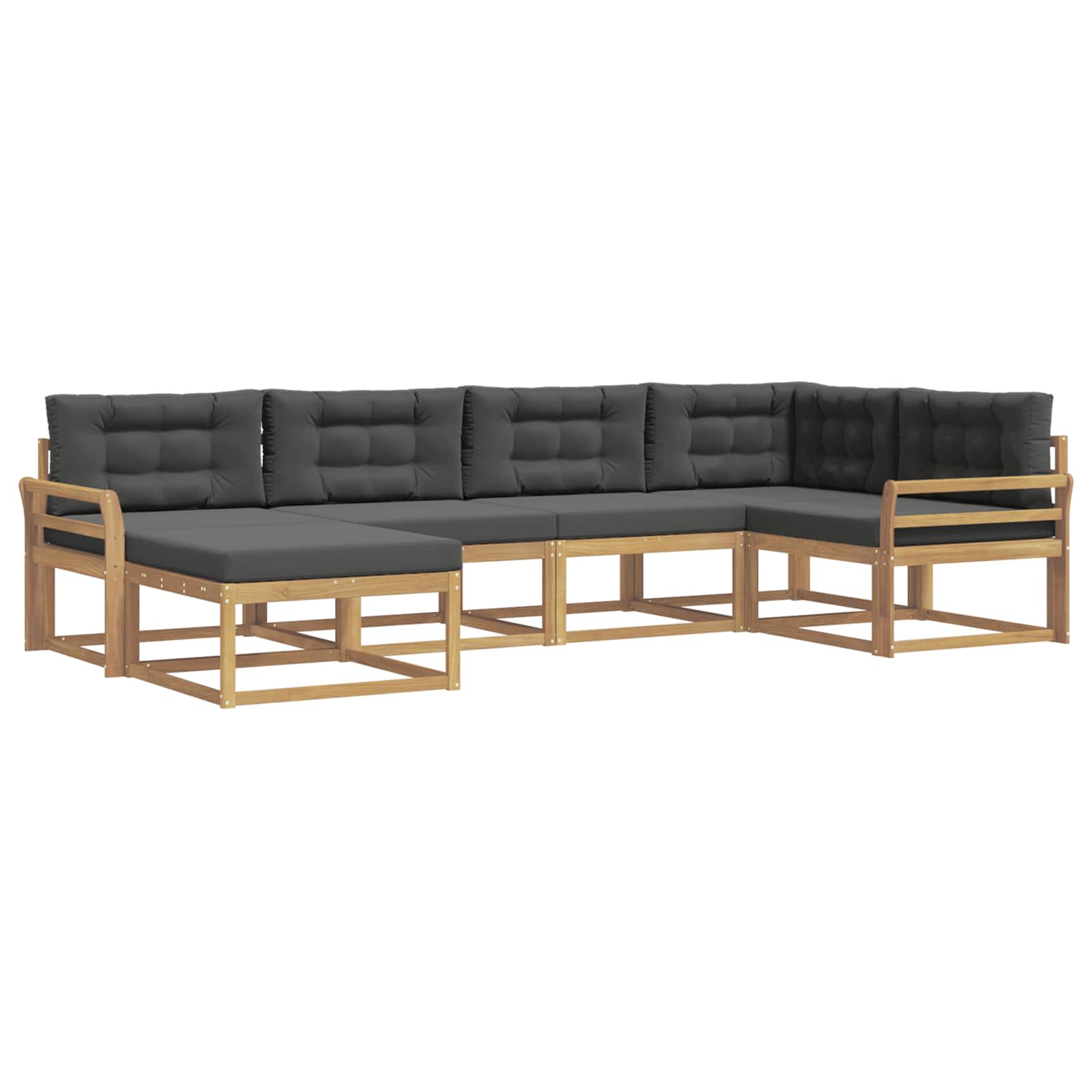 Set vanjskih sofa s jastukom 5 pcs Bijela i antracit Poliester