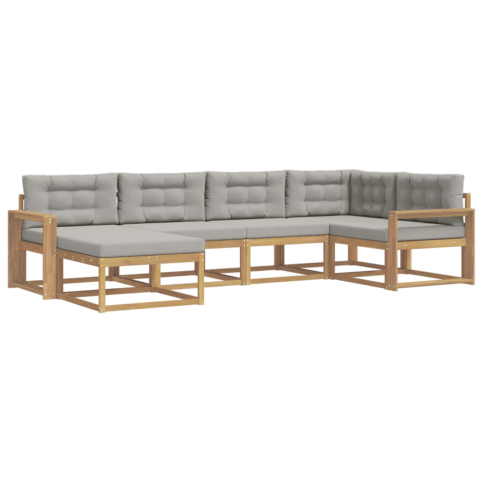 Set vanjskih sofa 5 pcs Bijela i svjetlosiva Poliester