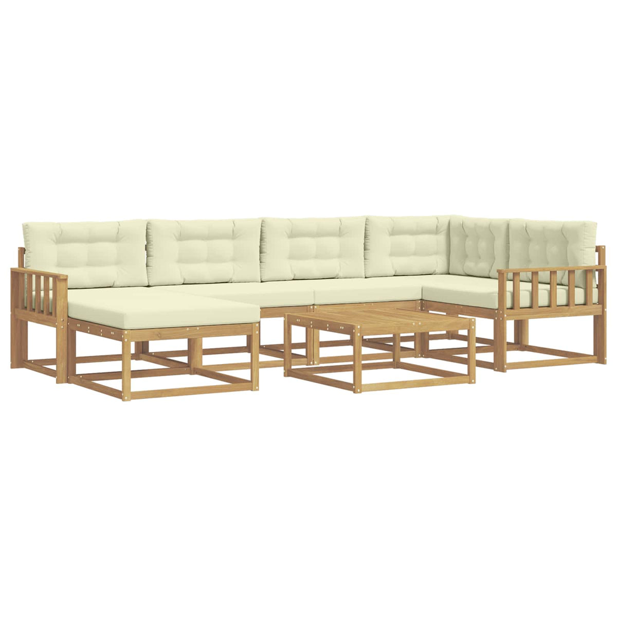 Set vanjskih sofa 7 kom. Bijela i krem
