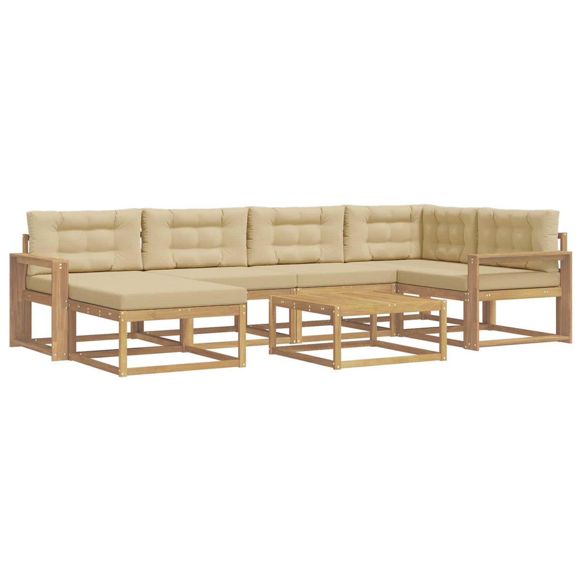 Set vanjskih sofa 7 kom. Bijela i bež
