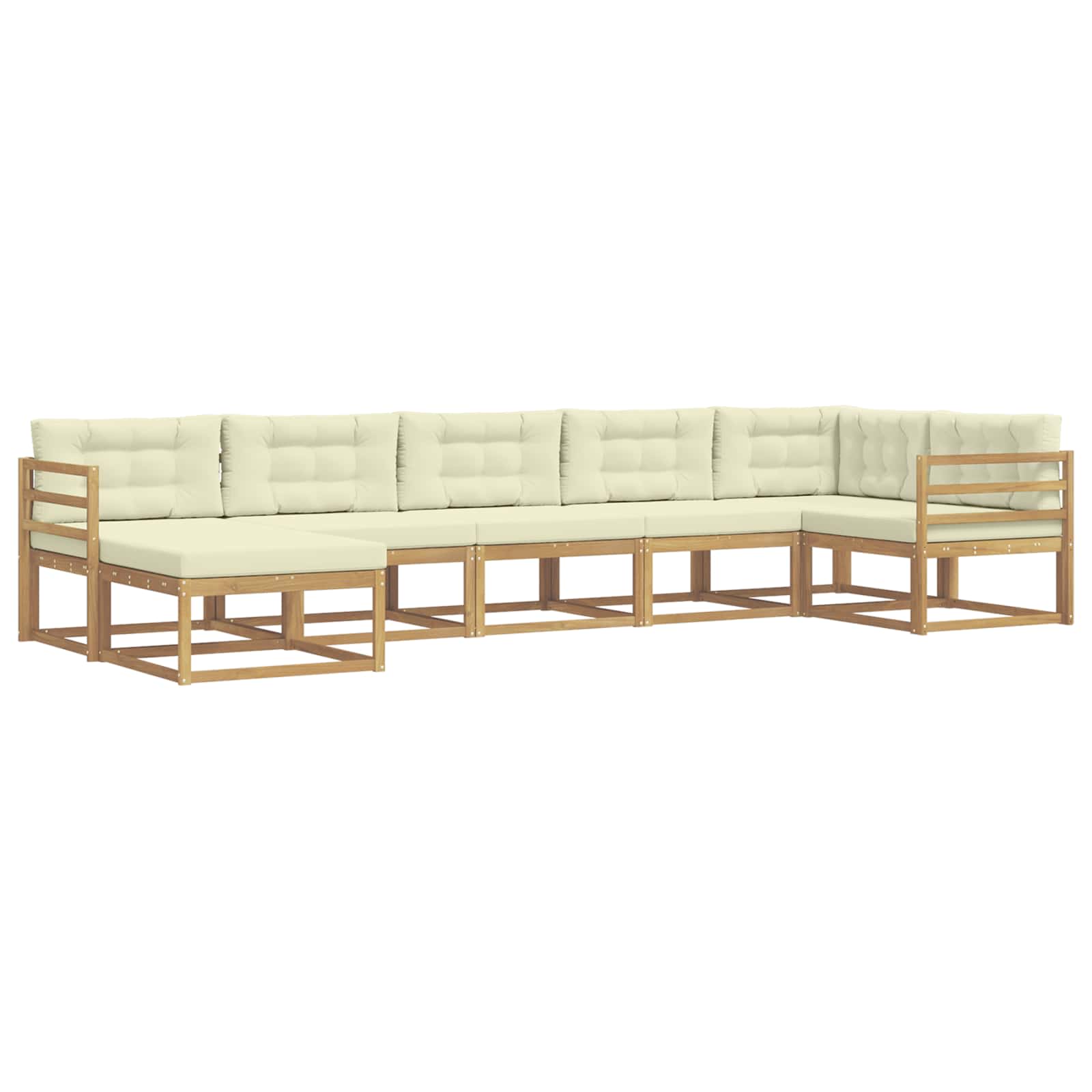 Set vanjskih sofa s jastukom 7 pcs Bijela i krem