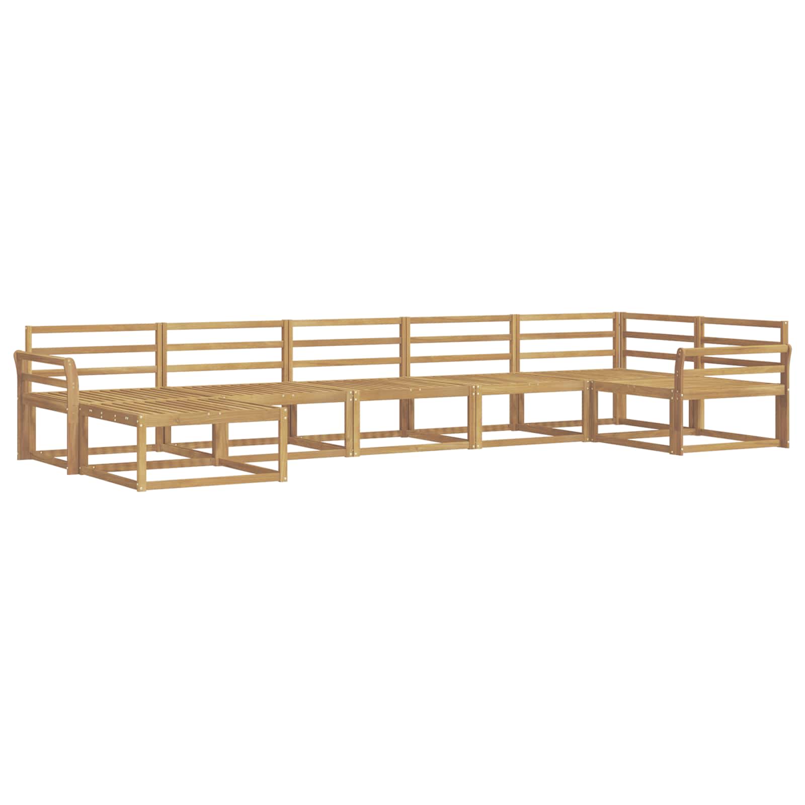Set vanjskih sofa 7 pcs Bijela Čvrsto drvo akacije