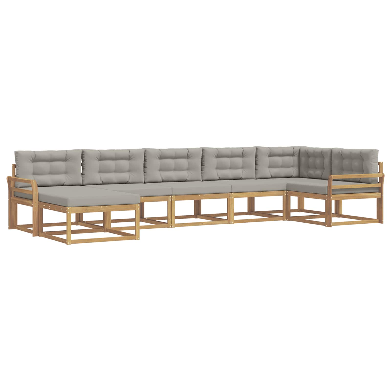 Set vanjskih sofa s jastukom 7 pcs Bijela i svjetlosiva