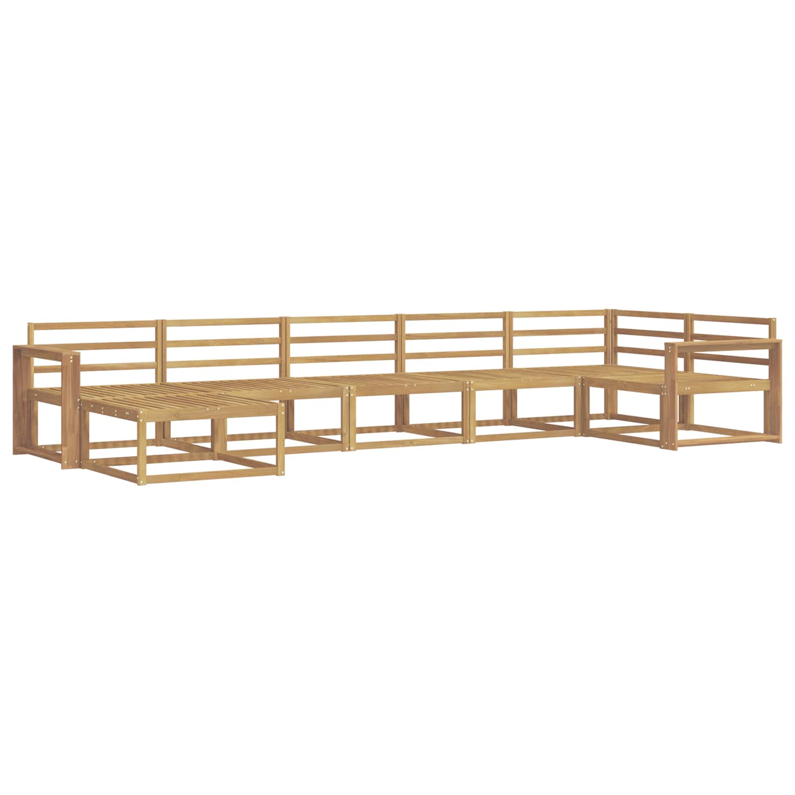 Set vanjskih sofa 7 pcs Bijela Čvrsto drvo akacije