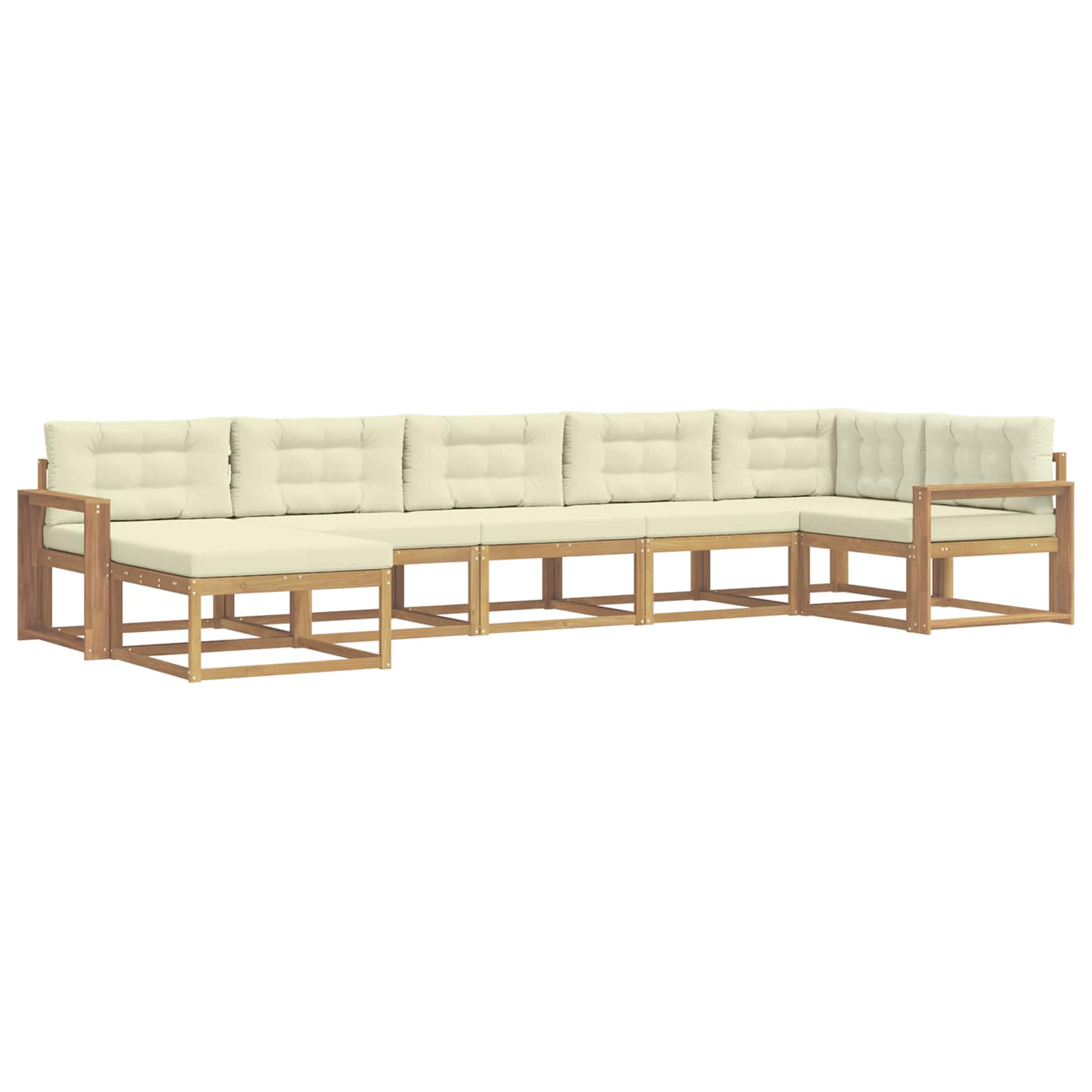 Set vanjskih sofa s jastukom 7 pcs Bijela i krem