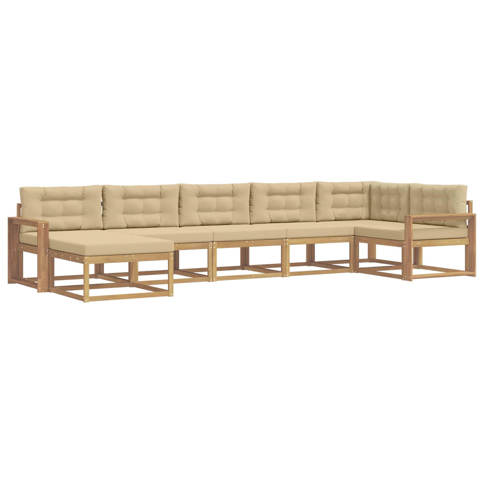 Set vanjskih sofa s jastukom 7 pcs Bijela i bež