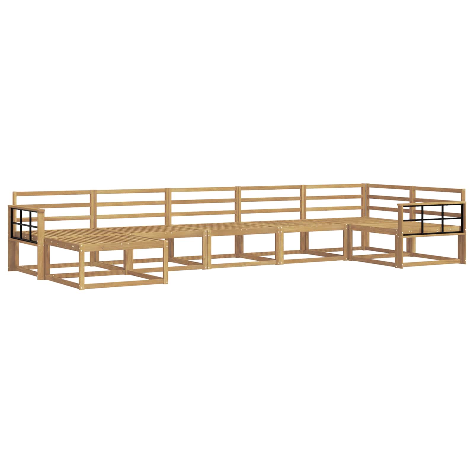 Set vanjskih sofa 7 pcs Bijela Čvrsto drvo akacije