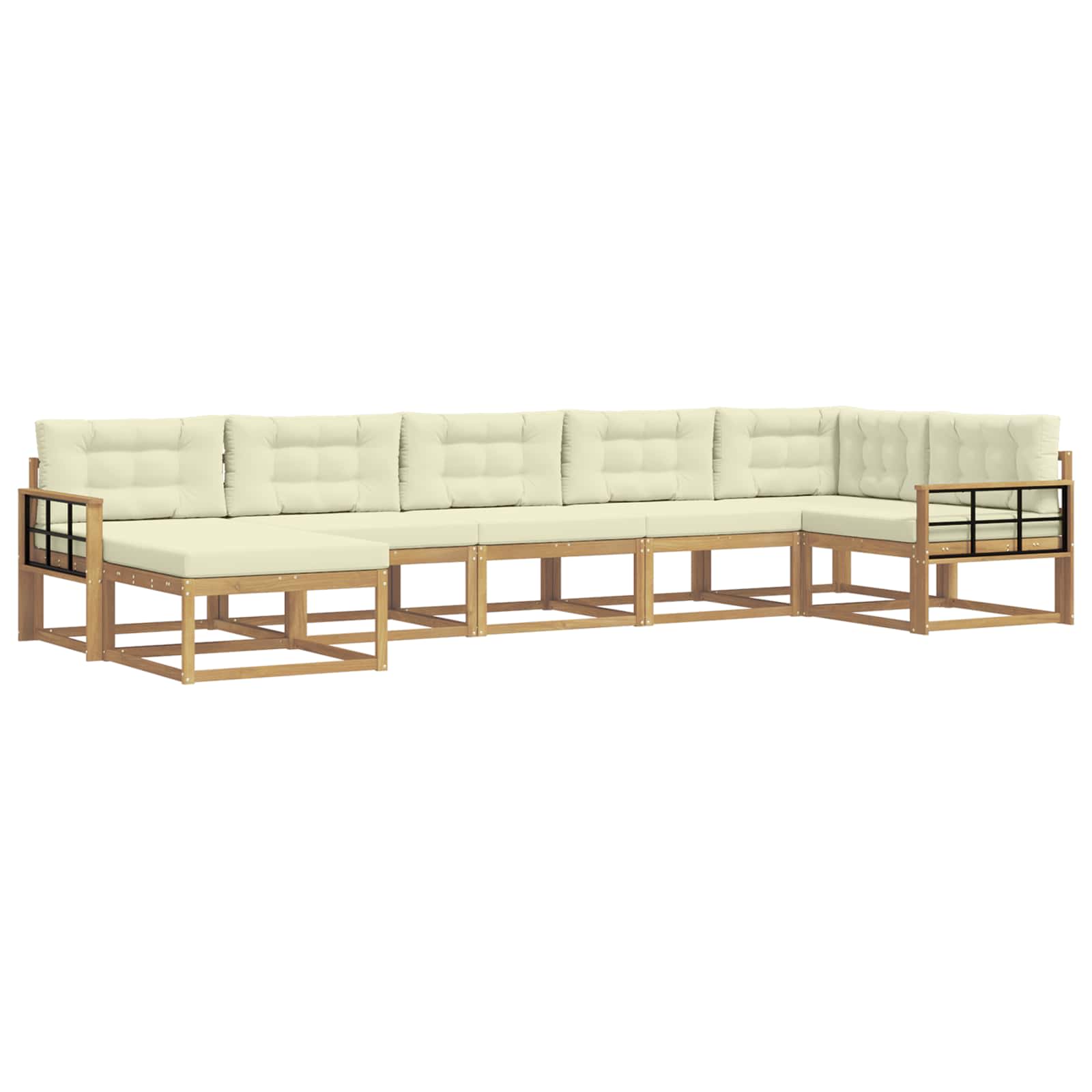 Set vanjskih sofa s jastukom 7 pcs Bijela i krem