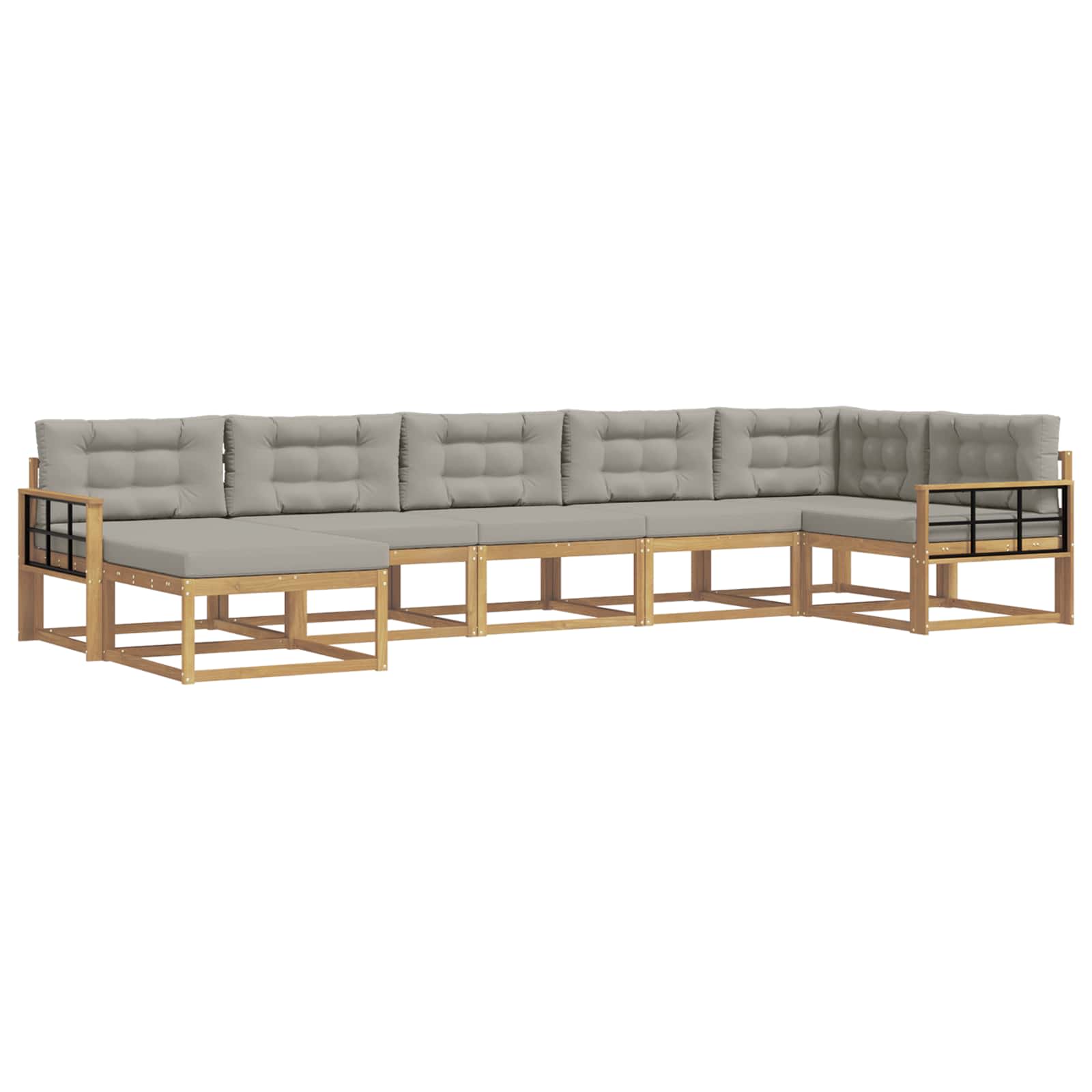 Set vanjskih sofa s jastukom 7 pcs Bijela i svjetlosiva