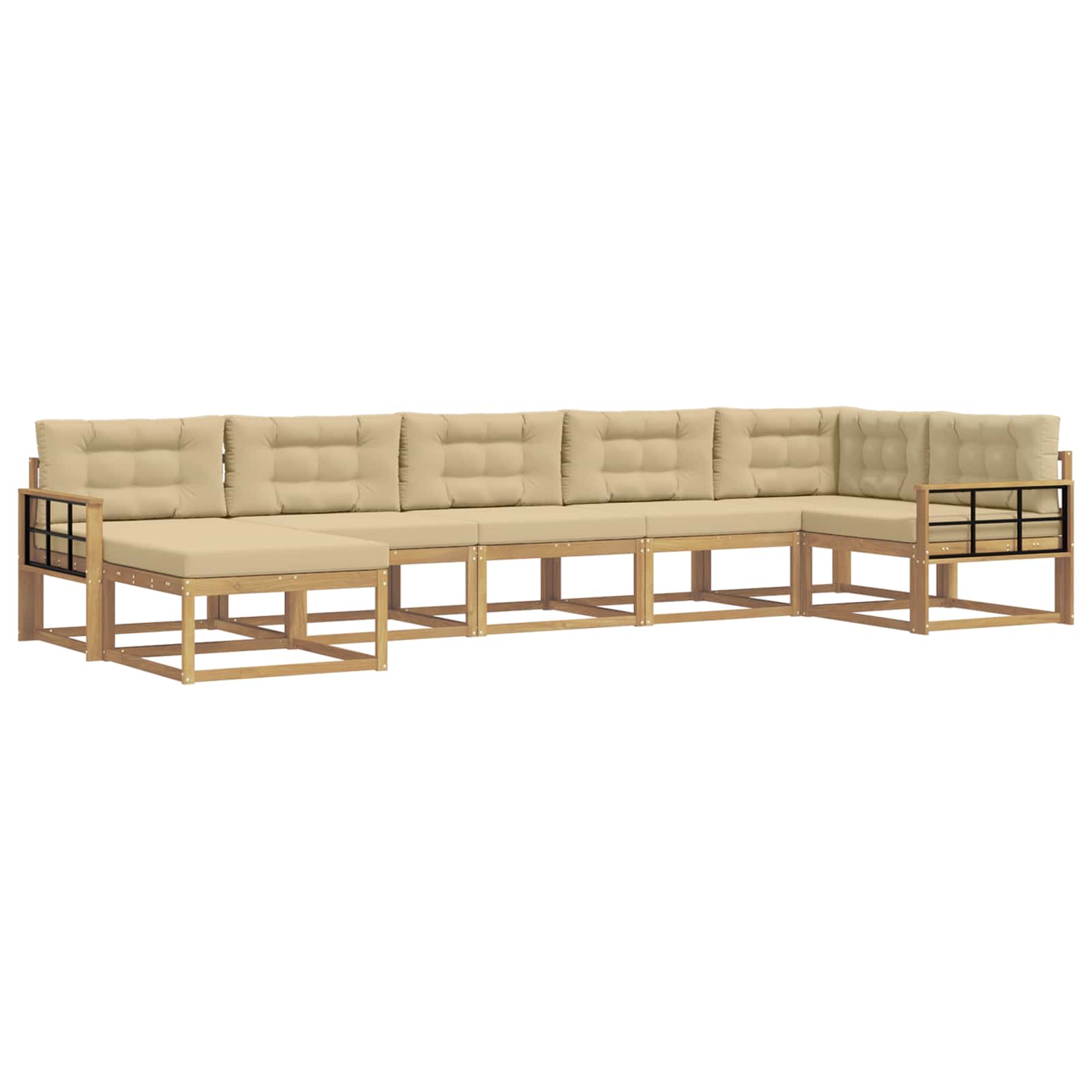 Set vanjskih sofa s jastukom 7 pcs Bijela i bež